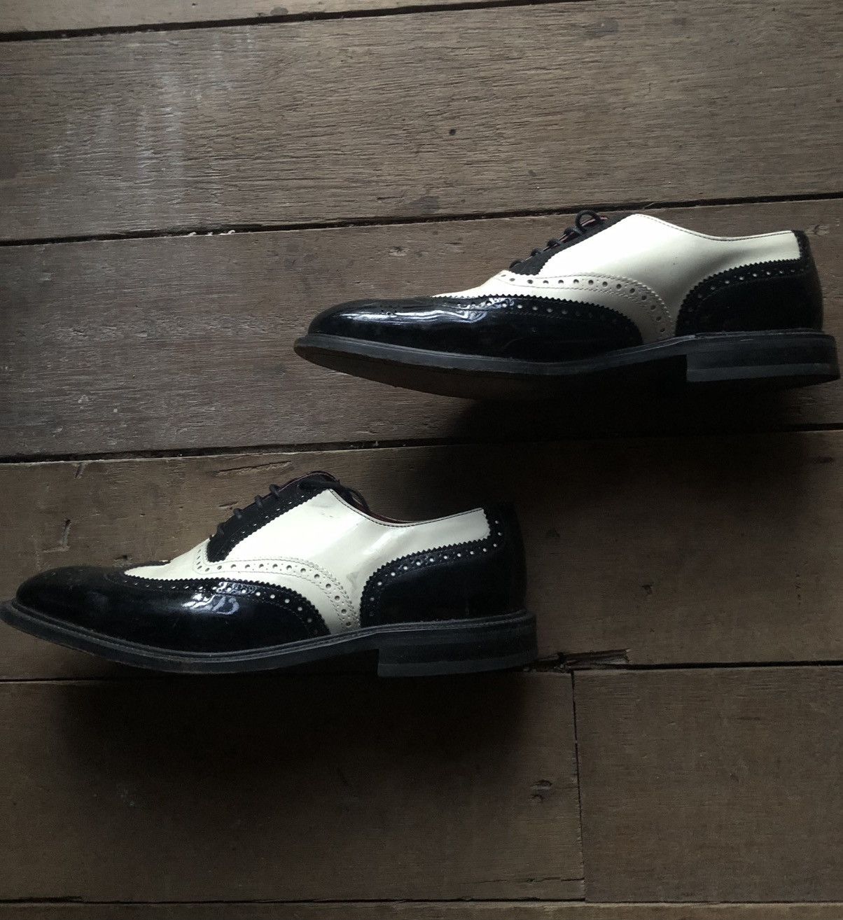 Alfred Sargent Alfred Sargent x Wacko Maria Black White Wingtip Brogue Shoe Size US 9 / EU 42 - 2 Thumbnail