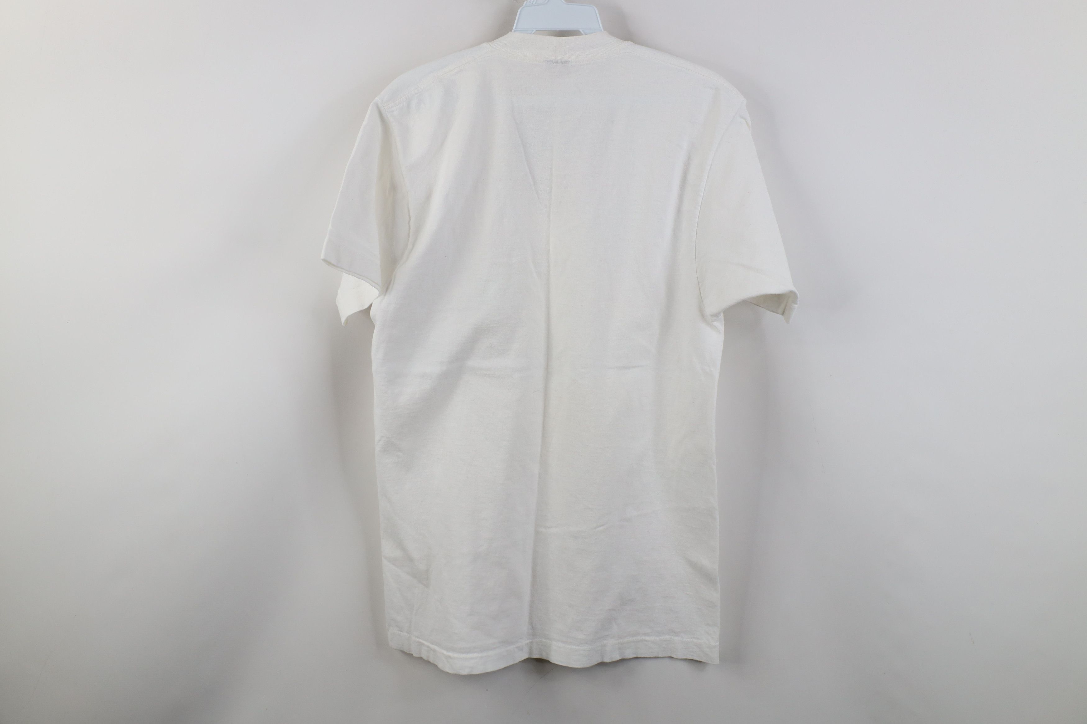 Vintage Vintage 80s 90s Streetwear Cotton V-Neck T-Shirt White USA Size US L / EU 52-54 / 3 - 9 Thumbnail