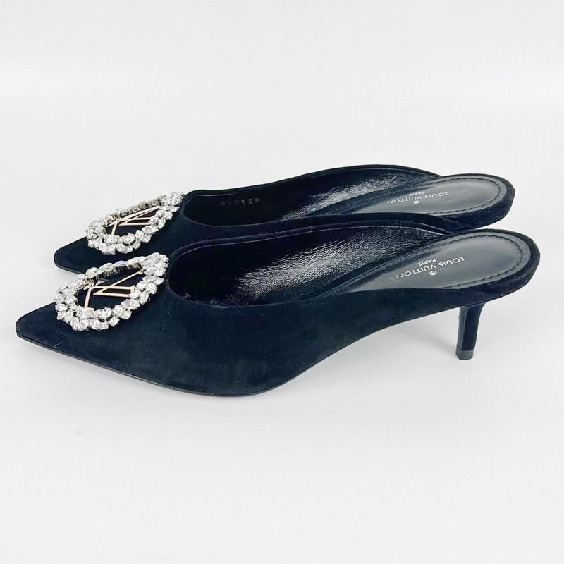 Louis Vuitton Louis Vuitton Madeleine Elegant Black Heeled Slippers 0079 Size US 6 / IT 36 - 1 Thumbnail