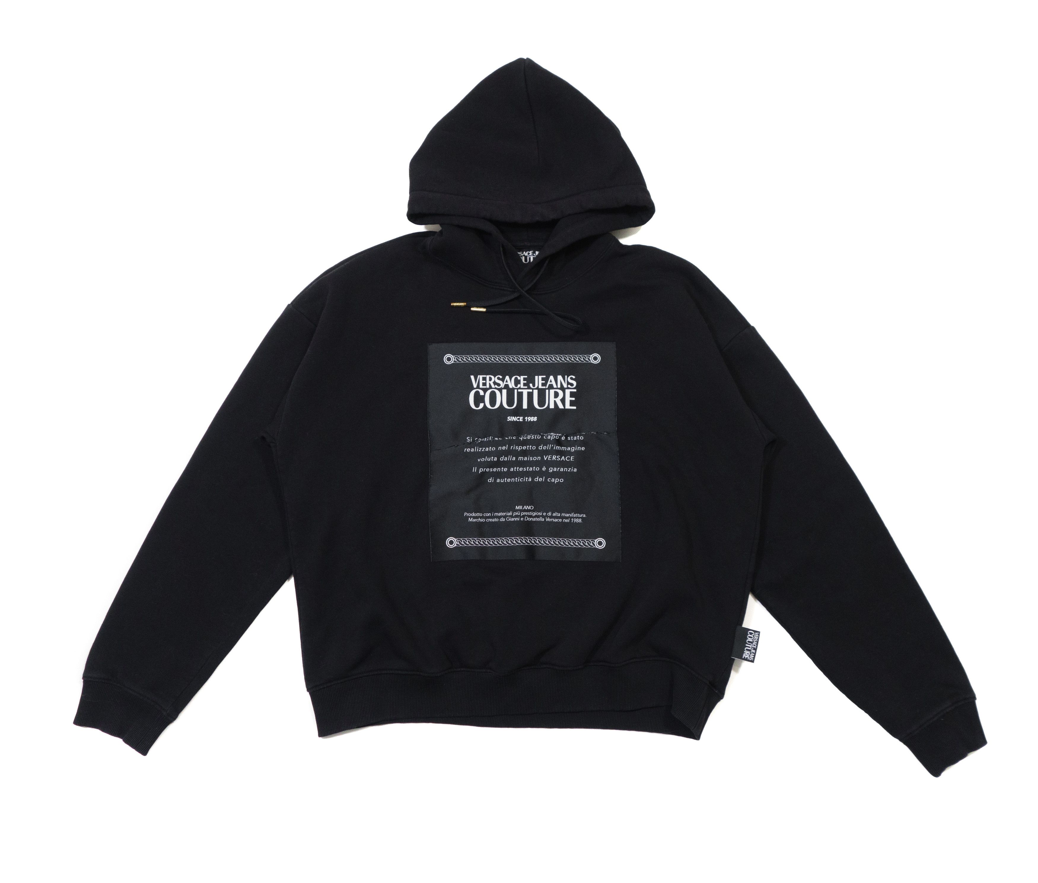 Versace Jeans Couture Warranty Certificate Patched Logo Oversized Hoodie Size US M / EU 48-50 / 2 - 1 Thumbnail