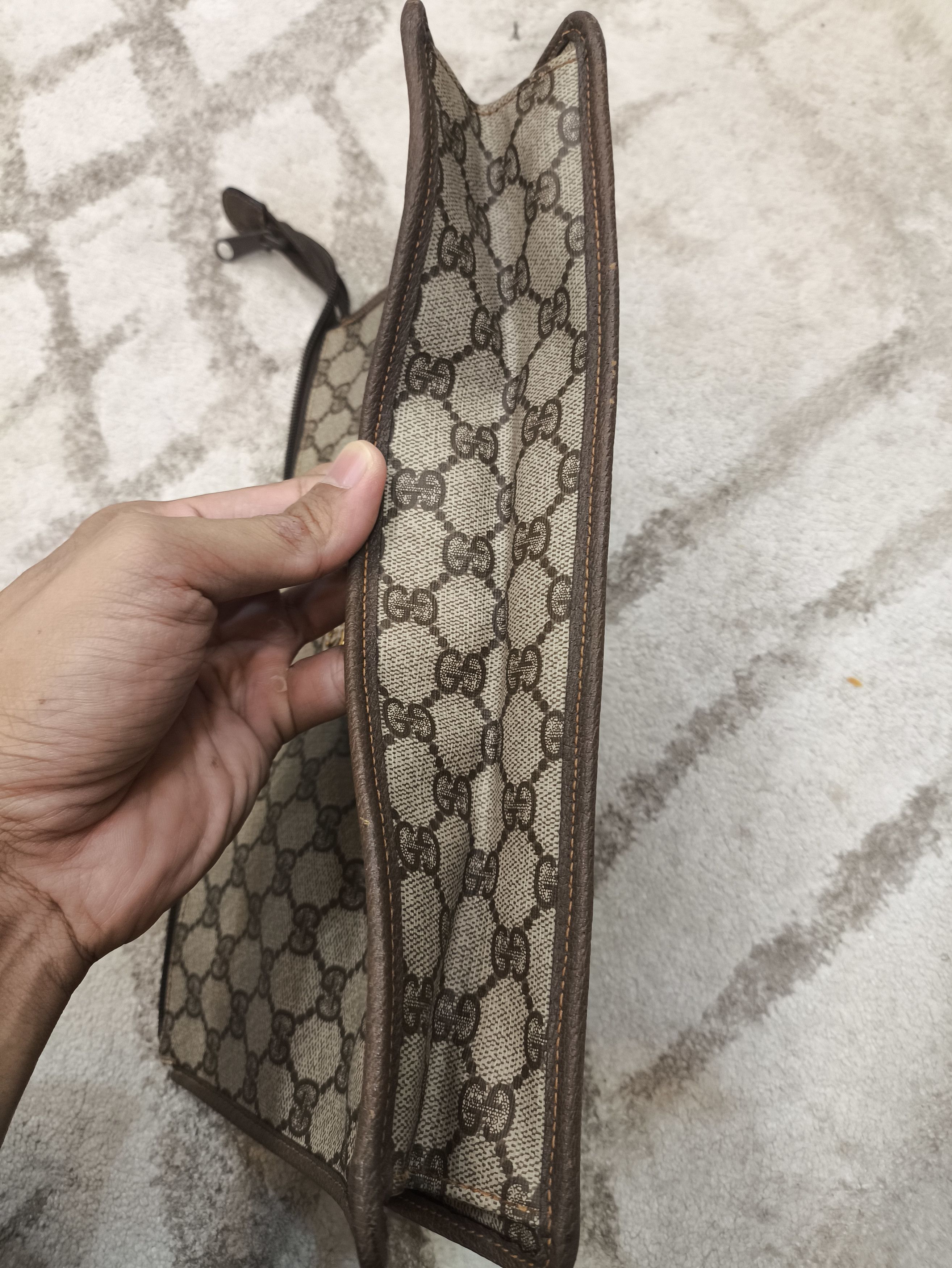 Gucci Gucci Brown GG Supreme Clutch Bag Beige Bag Size ONE SIZE - 13 Thumbnail