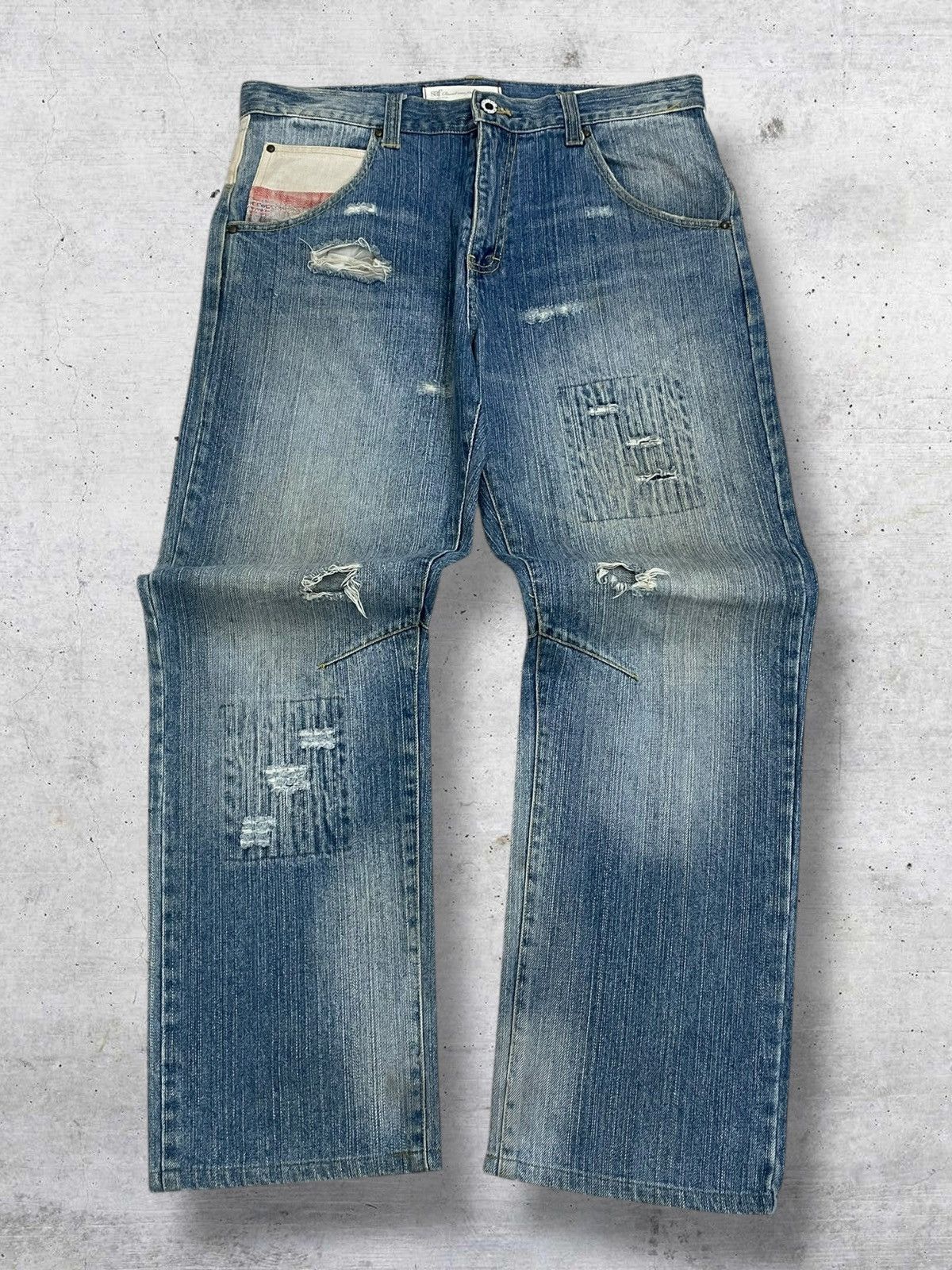 PPFM VINTAGE JAPAN DISTRESS PATCHWORK ARSTHETIC GRUNGE SAF DENIM Size US 33 - 1 Thumbnail