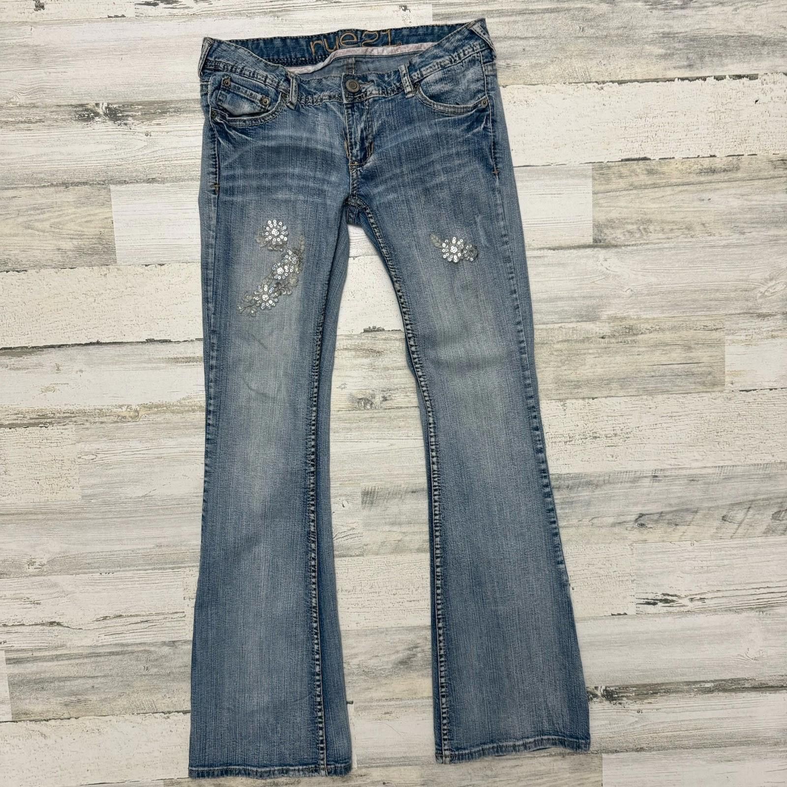 rue21 Low Rise Flared Rue 21 Y2k Embellished Jeans 3/4 Size 27" / US 4 / IT 40 - 2 Thumbnail