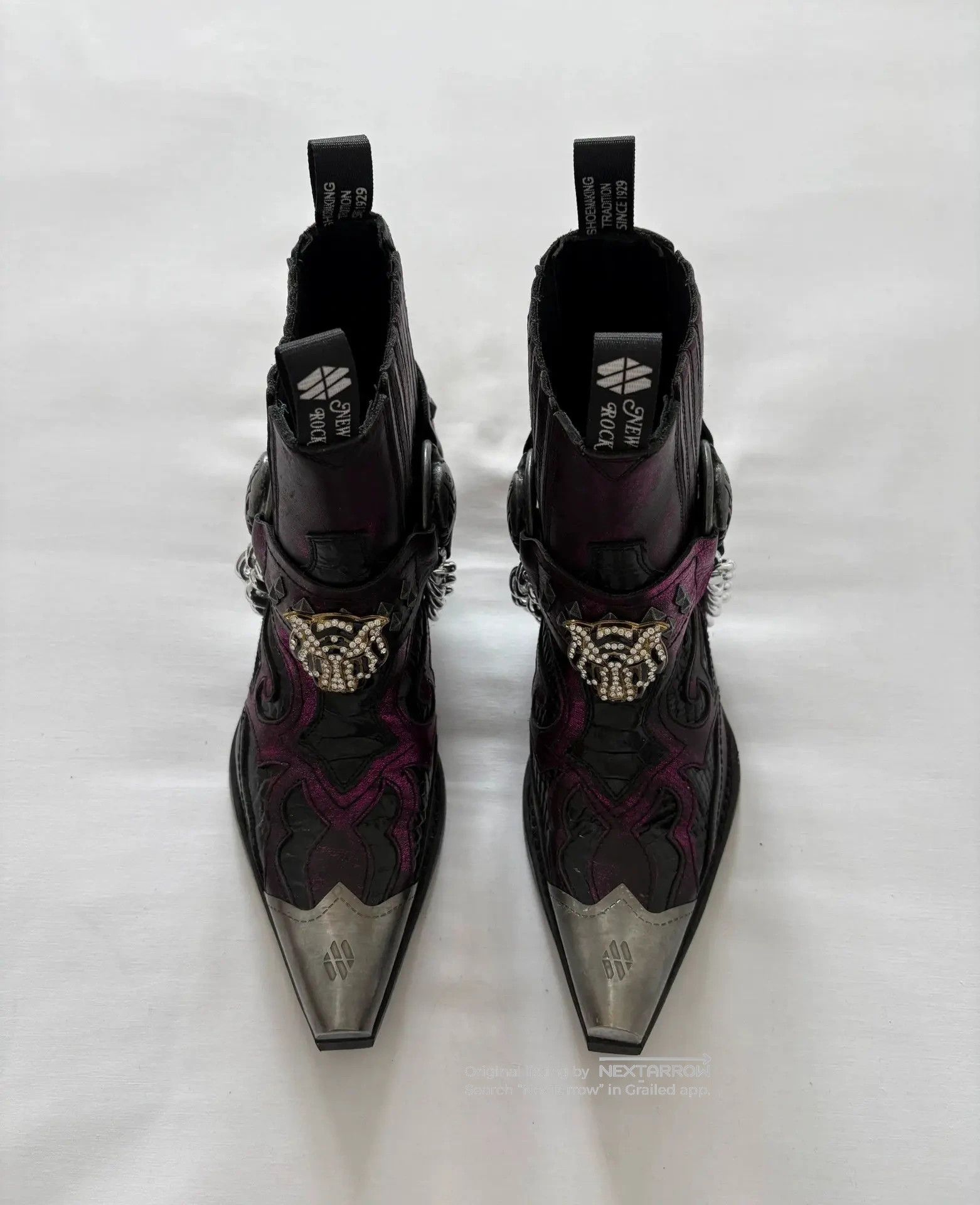 New Rock Punk Rivet Pointed Metal Toe 36 Boots, Women's — image 5 of 6