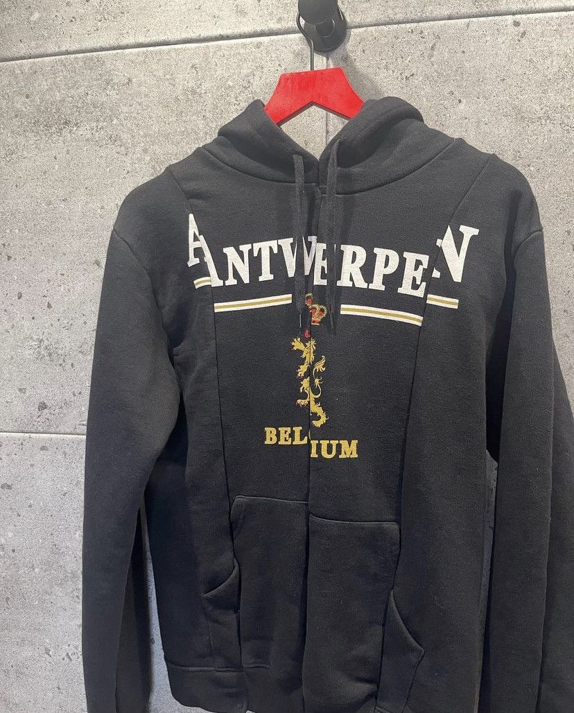 トップス VETEMENTS antwerp hoodie Vetement Men's Black Antwerpen Cut up Hooded Deconstructed