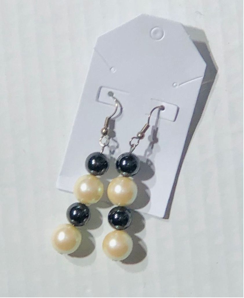 Vintage Multi Strand Stringed Pearl Necklace Bracelet Earrings Set Size ONE SIZE - 5 Thumbnail
