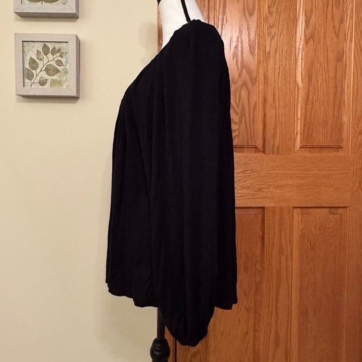 Other Women's Hiatus 2XL Black Smocked Long Sleeve Square Neck Bl Size XXL / US 16-18 / IT 52-54 - 4 Thumbnail
