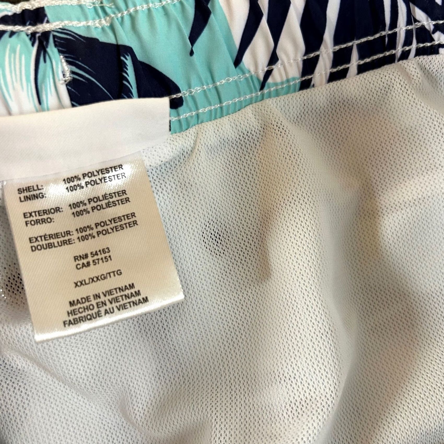 Calvin Klein Calvin Klein Swim Trunks Palm Leaf Print Drawstring Shorts Blue Mens XXL 40" NWT Size US 39 - 6 Thumbnail