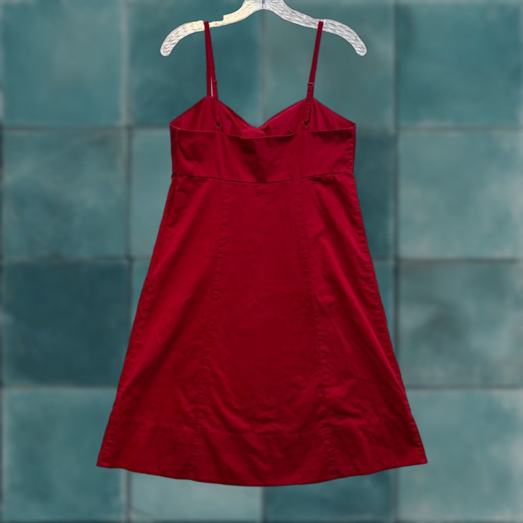 Vintage VINTAGE The Limited Red Mini Dress Shift Spaghetti Thin Strap Cocktail 10 Large Cotton Dress Womens Size L / US 10 / IT 46 - 1 Thumbnail