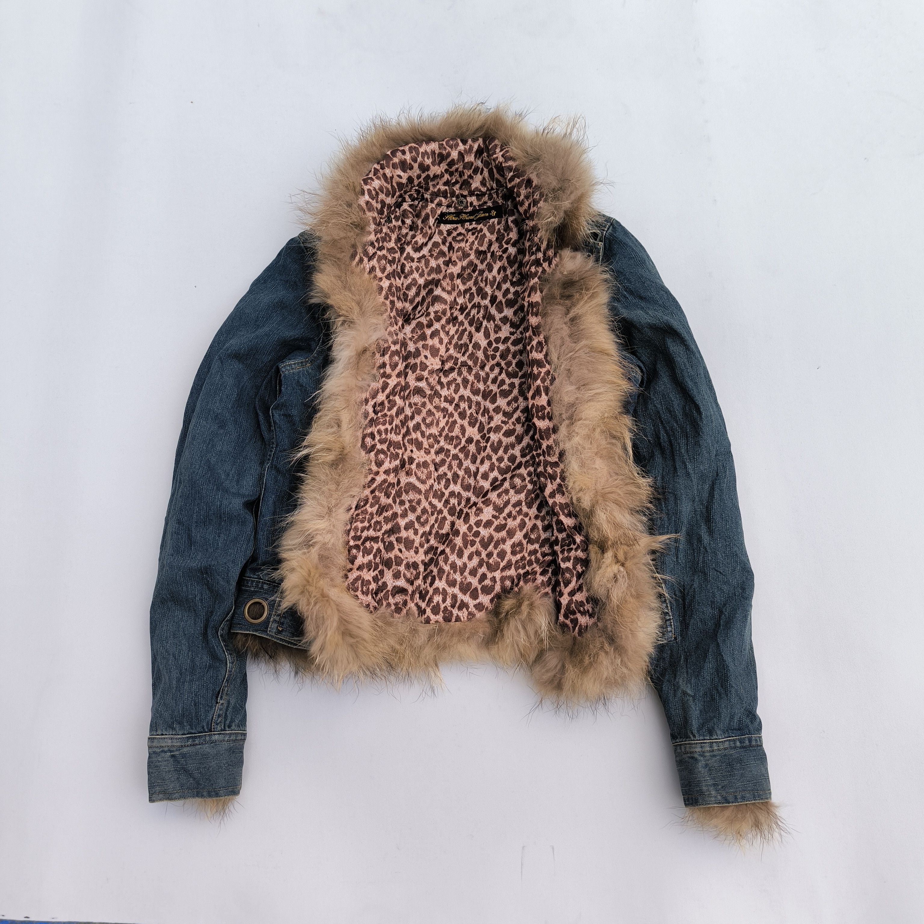 Japanese Brand Fur raccoon crop denim jacket Size S / US 4 / IT 40 - 4 Thumbnail