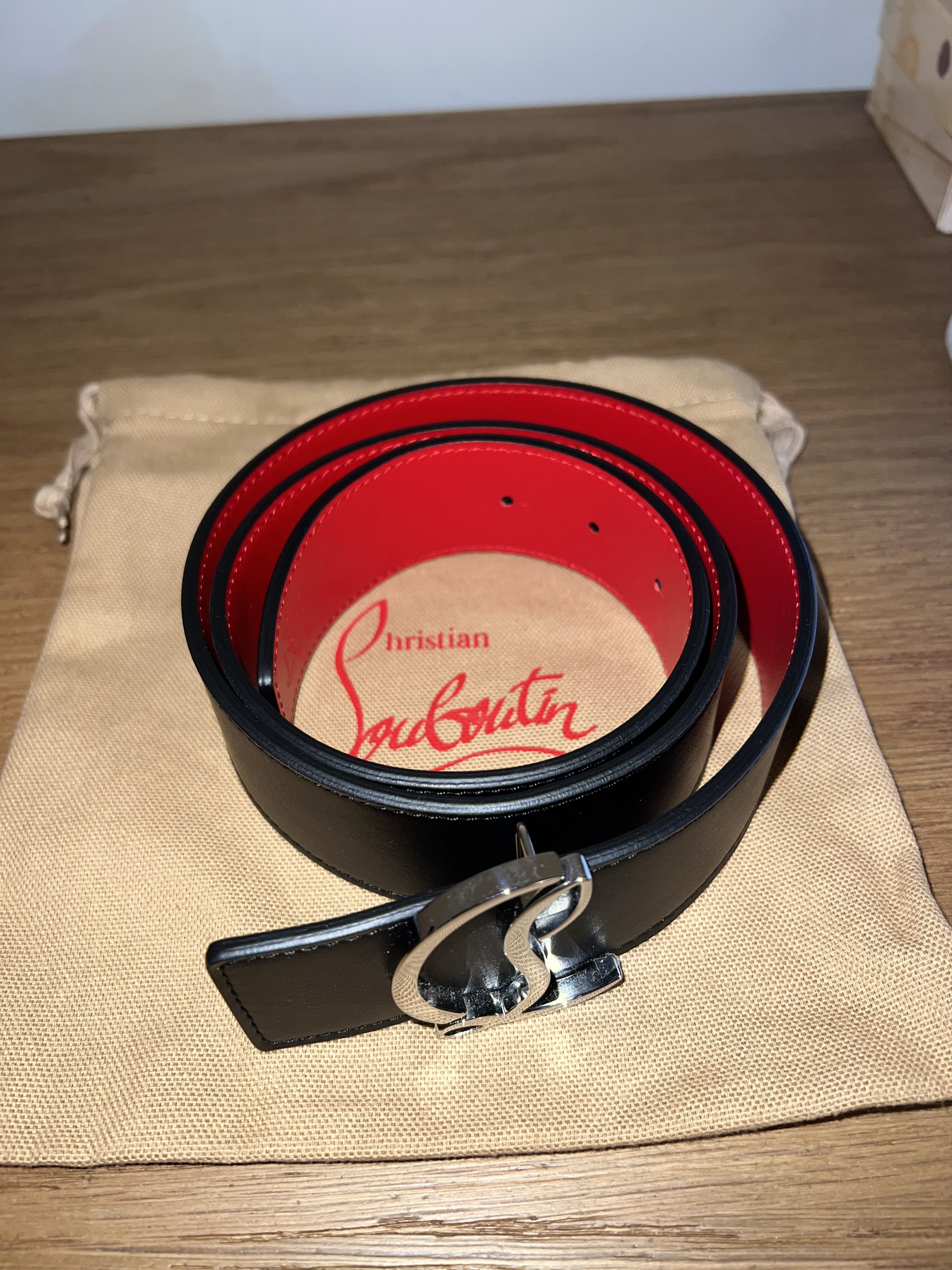 Christian Louboutin CL Logo Belt Size 34 - 3 Thumbnail