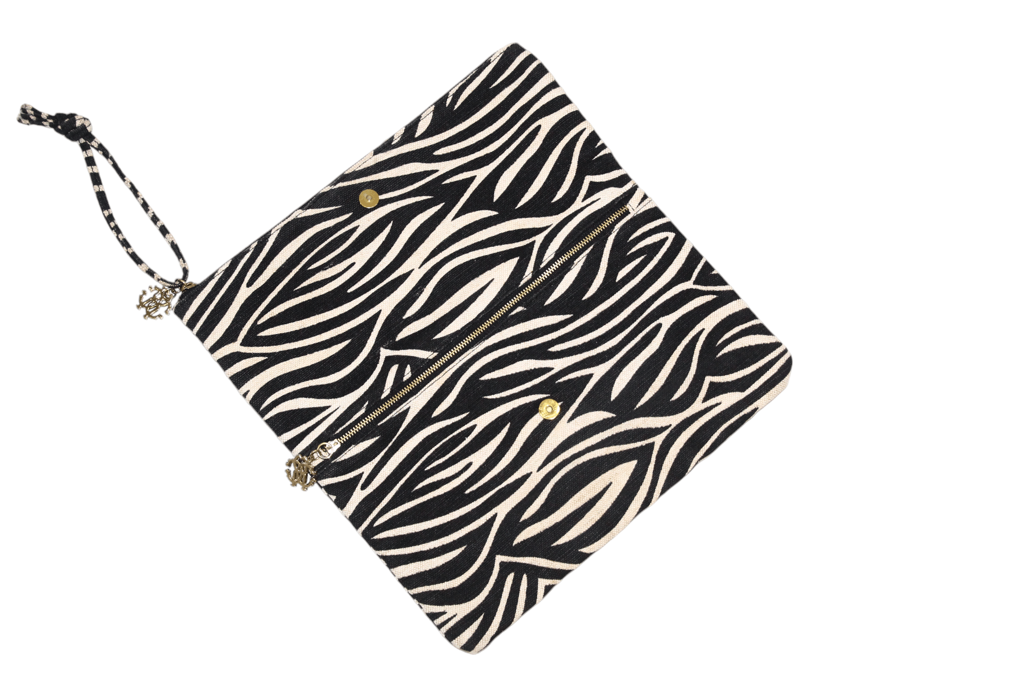Roberto Cavalli Roberto Cavalli animal print linen-cotton woven clutch Size ONE SIZE - 4 Thumbnail
