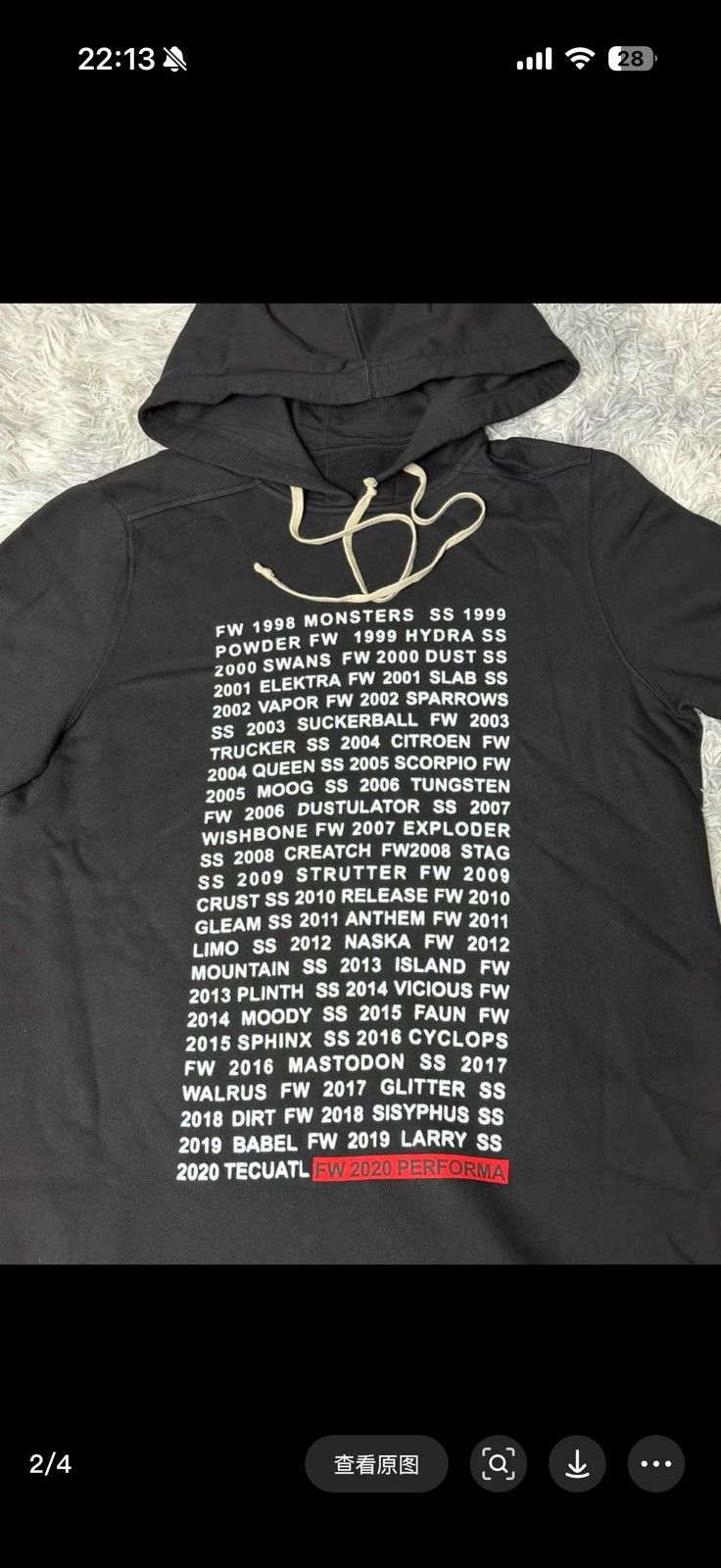 Rick Owens 【Rick Owens】20FW Bullet Screen Sweatshirt Size US M / EU 48-50 / 2 - 2 Thumbnail