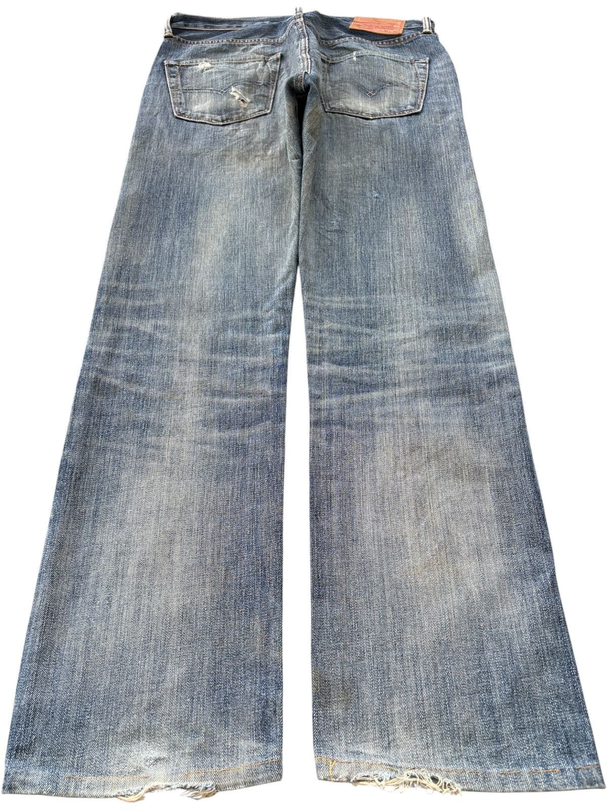 Levi's Y2K Levis 501 Mud Wash Distress Loose Jeans Size US 33 - 2 Thumbnail