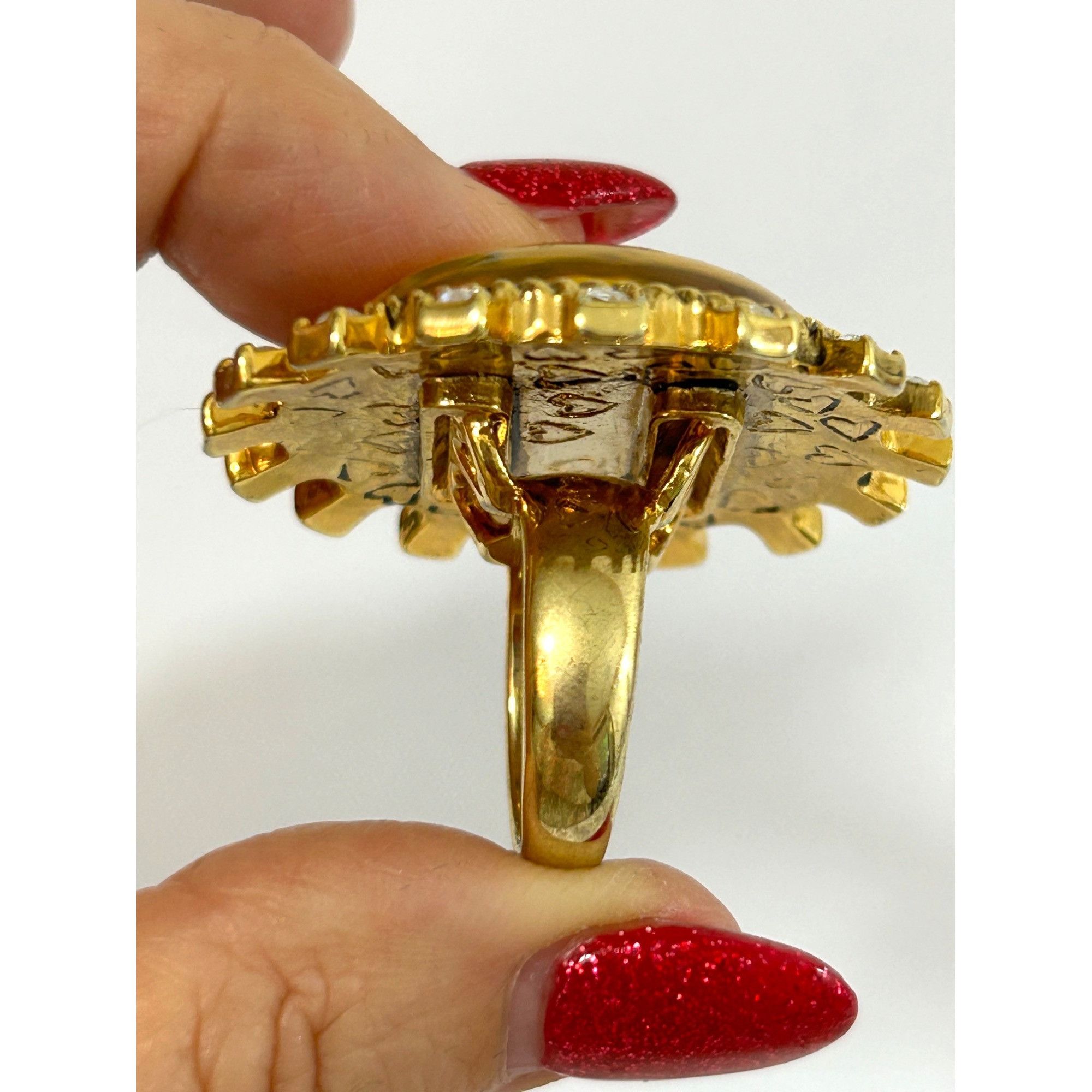 Betsey Johnson Betsy Johnson Tea Party Fashion Ring Vtg 7 Lucite Crystals G Size ONE SIZE - 14 Thumbnail