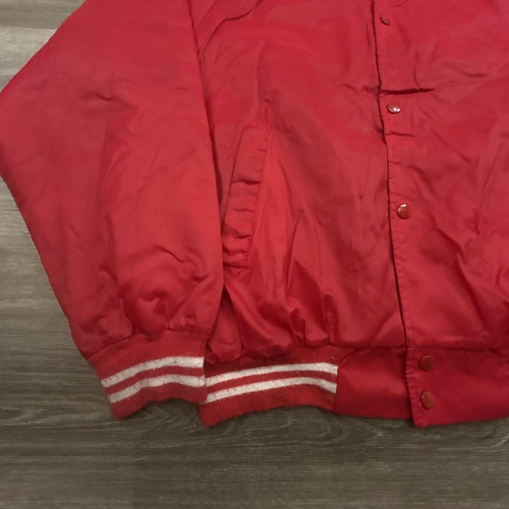 Vintage VINTAGE Columbus Tech Jacket Mens XL Red Varsity Jacket College School 80s USA Size US XL / EU 56 / 4 - 4 Thumbnail