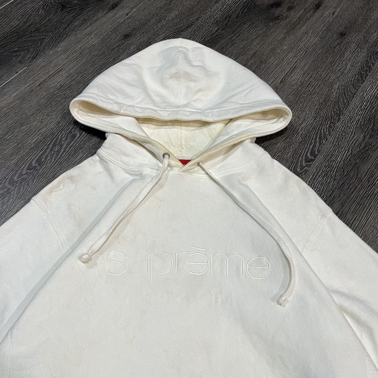 Supreme SUPREME SS17 New York Logo Hoodie White Size US L / EU 52-54 / 3 - 2 Thumbnail