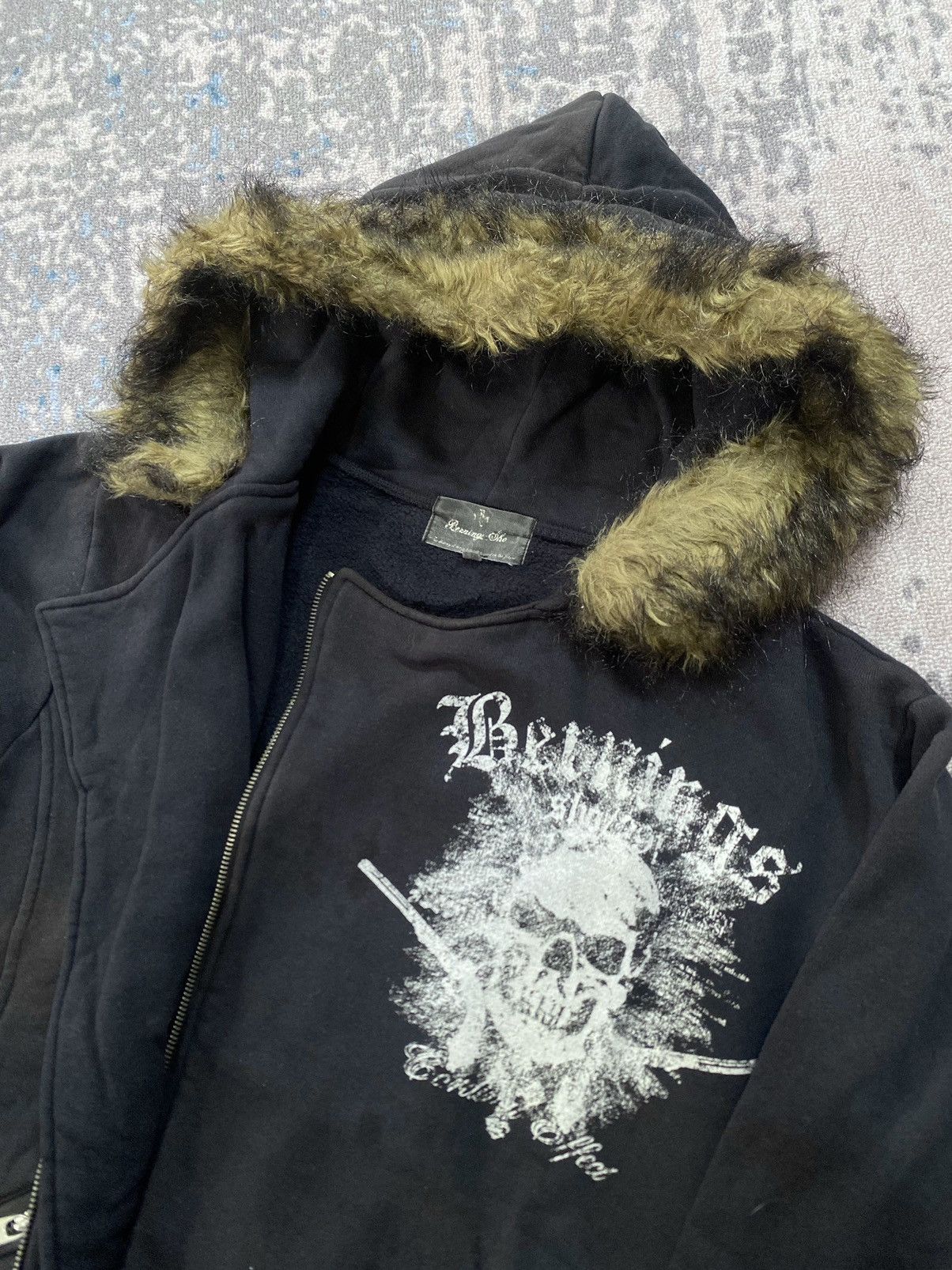 Japanes Bernings Sho Fur Hoodie Vkei Gothic Kmrii Style
