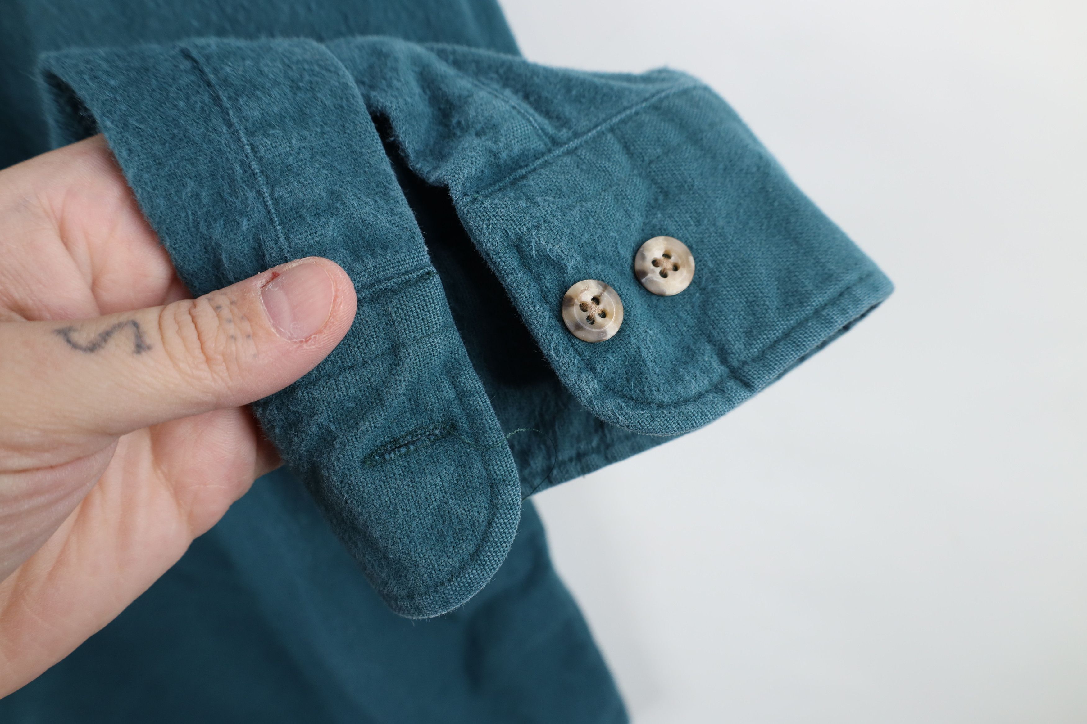 Vintage Vintage 90s Streetwear Cloth Collared Button Shirt Green Size US XL / EU 56 / 4 - 5 Thumbnail
