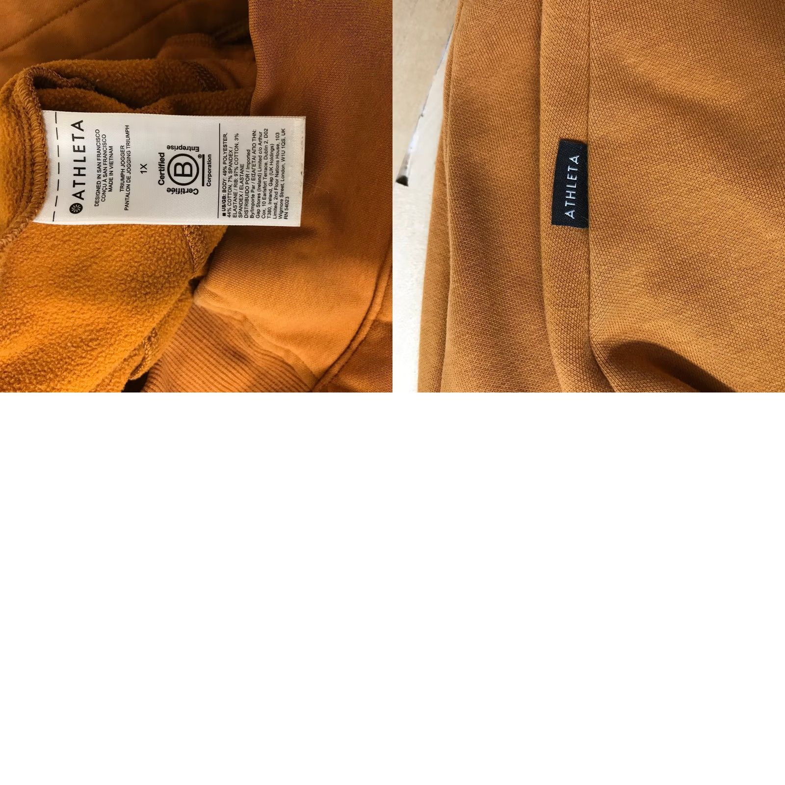 Athleta Athleta Triumph Jogger Spiced Ochre Orange Fleece Sweatpants Plus Size 1X Womens Size 40" / US 18 - 8 Thumbnail