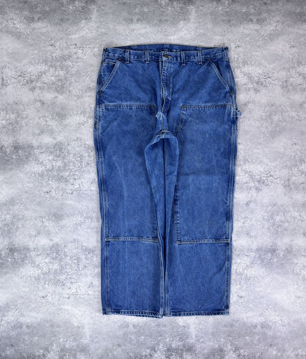 Carhartt Carhartt Men’s Double Knee Denim Jeans Loose Original Fit Size US 44 / EU 60 - 1 Thumbnail