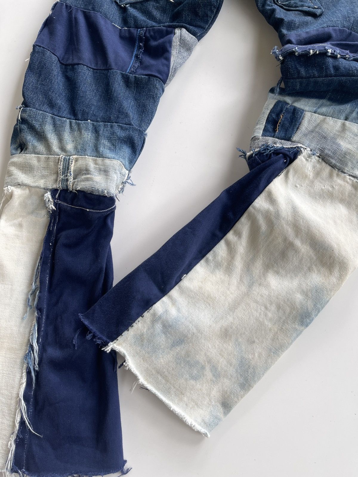 Vintage Vintage WestRider Remake Patchwork Distressed Flare Size 29" - 12 Thumbnail
