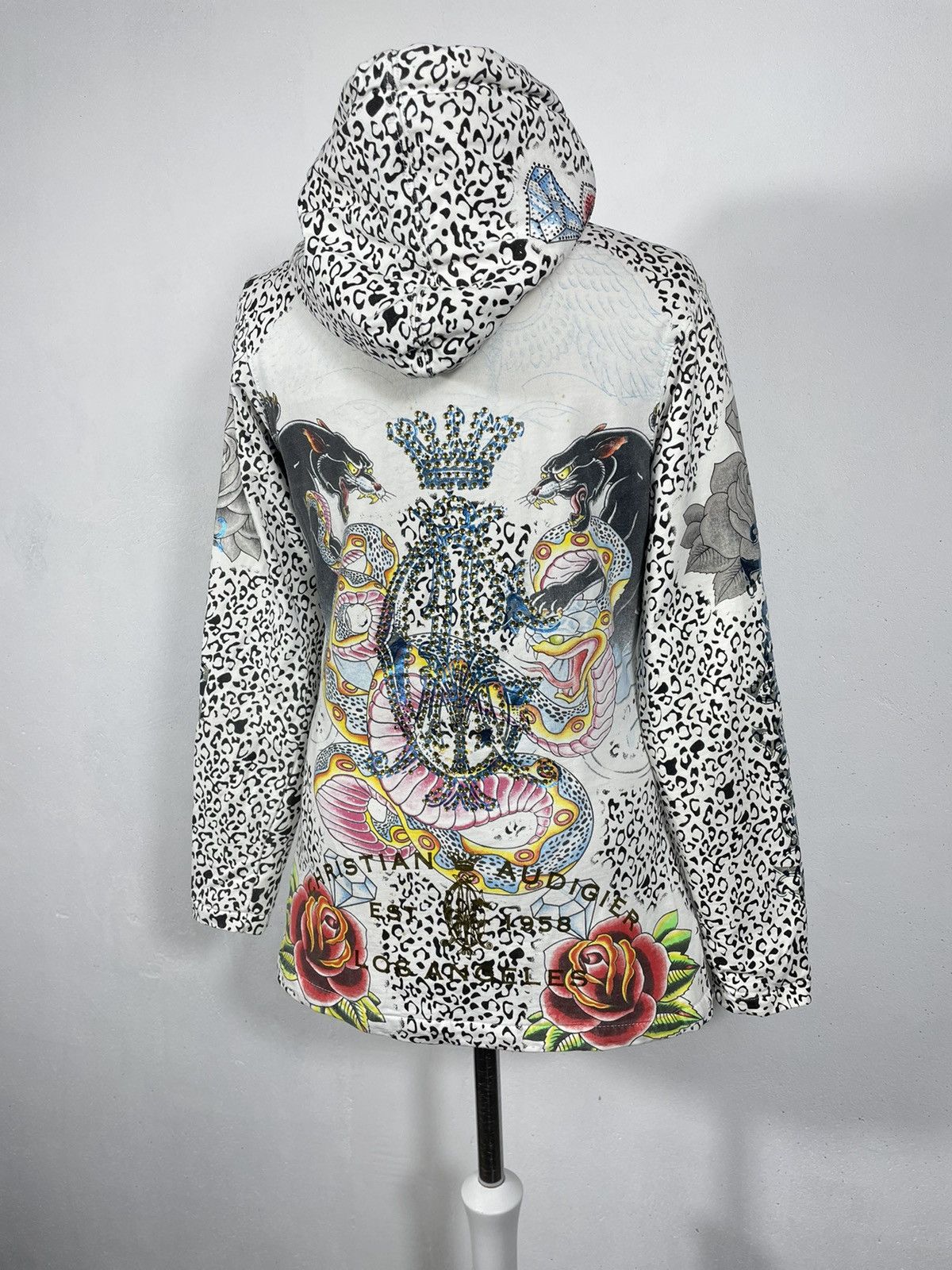 Christian Audigier × Ed Hardy × Vintage Christian Audigier Ed Hardy Retro 00s Hoodie With Crystals Size M / US 6-8 / IT 42-44 - 6 Thumbnail