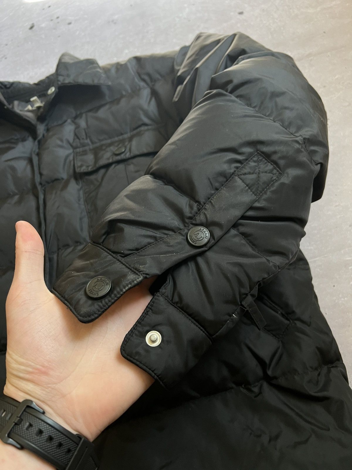 Armani Rare Vintage 90s Armani Jeans Puffer Coat Without lock Sz L Size US L / EU 52-54 / 3 - 7 Thumbnail