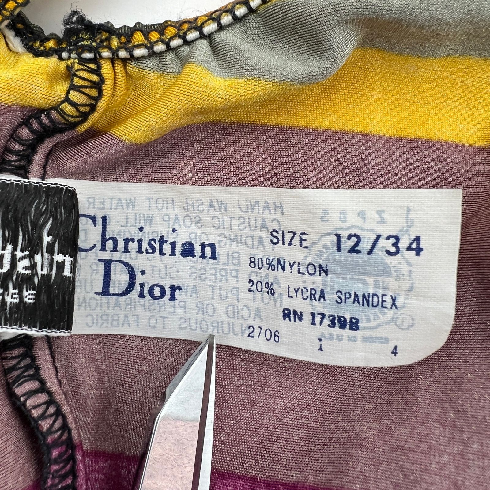 Dior Vintage 80s Christian Dior Beachwear Bikini Striped Size ONE SIZE - 5 Thumbnail