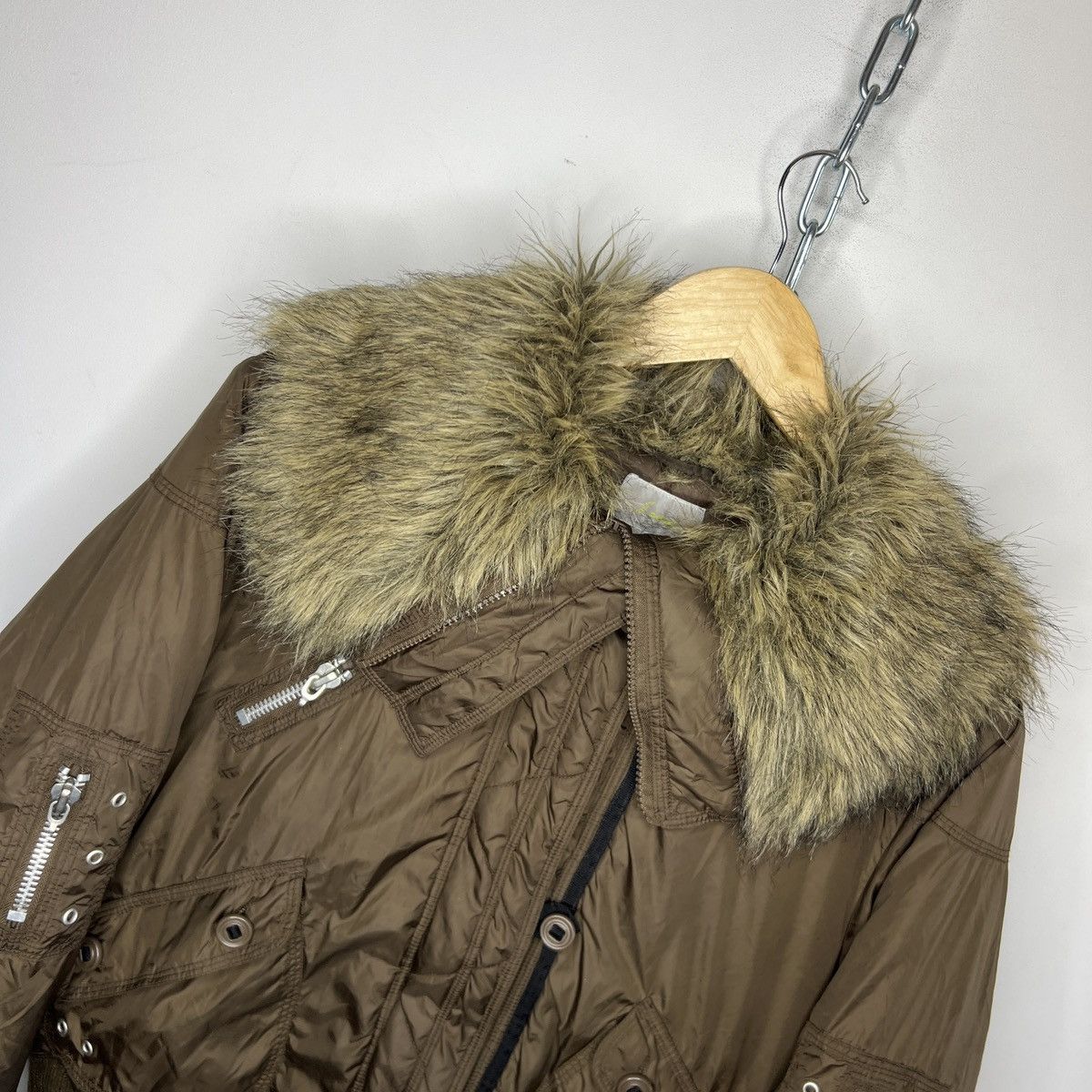Hysteric Glamour × Japanese Brand × Le Grande Bleu (L.G.B.) Women's Boxy Cropped Avant Garde Faux Fur Jacket Size M / US 6-8 / IT 42-44 - 2 Thumbnail