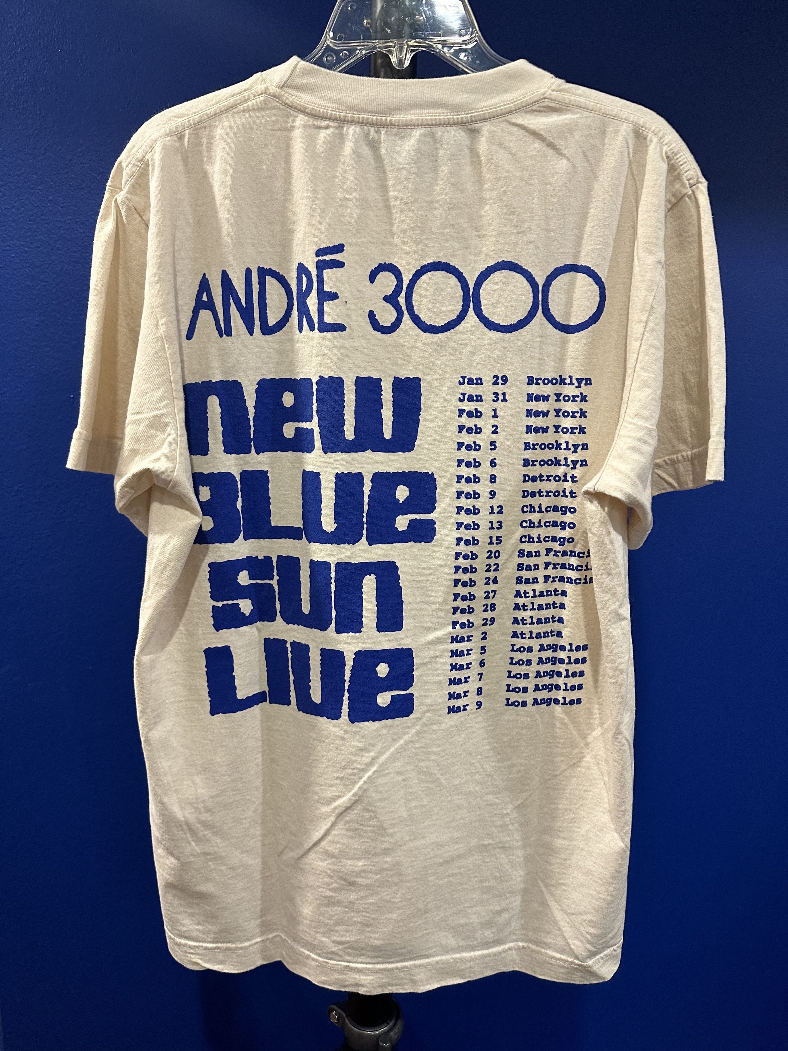 image of Tour Tee Andre 3000 New Blue Sun Shirt Official Tour Merch in Cream, Men's (Size Medium)