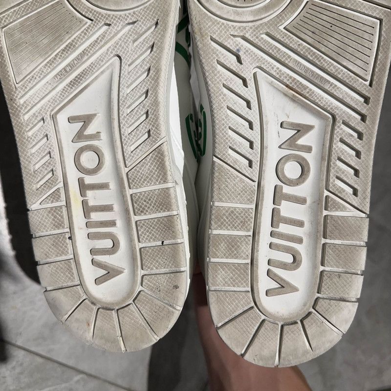 Louis Vuitton Louis Vuitton White and Green Trainer Sneakers -2505 Size US 8 / IT 38 - 8 Thumbnail