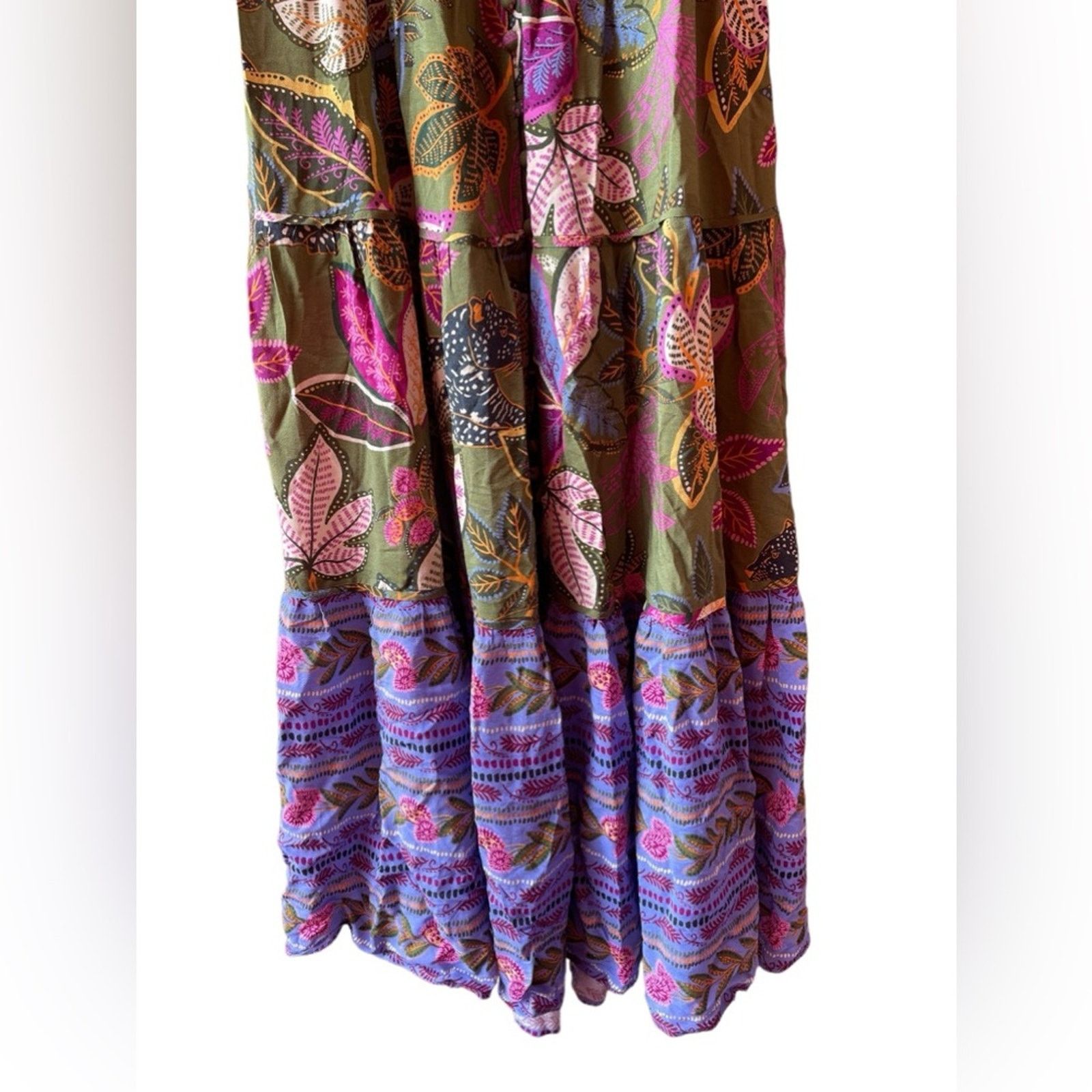 Farm Rio NWT Farm Rio Green Wild Jungle Corset Midi Dress Tropical S Size S / US 4 / IT 40 - 6 Thumbnail