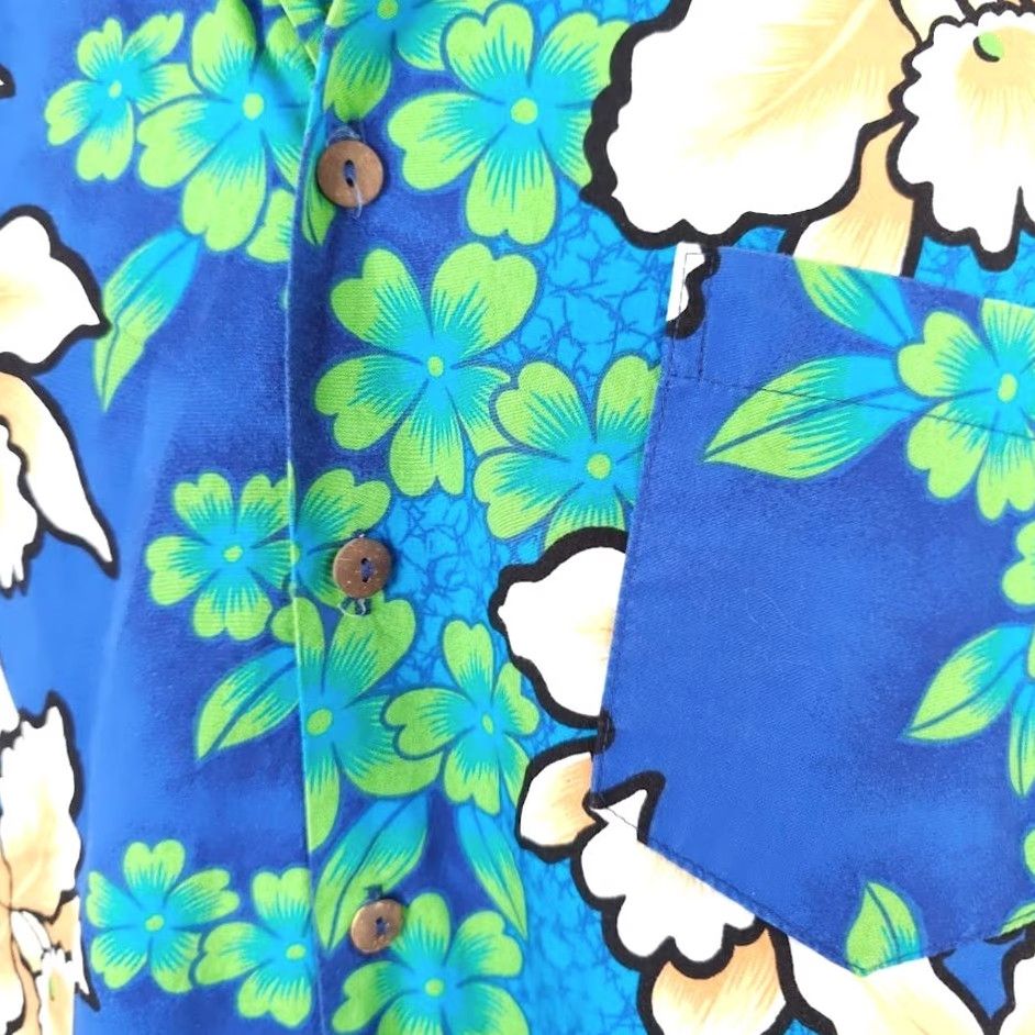Vintage Honu Bay Hawaiian Shirt Mens Small Blue All Over Print Camp Aloha Tiki Shirt Size US S / EU 44-46 / 1 - 4 Thumbnail