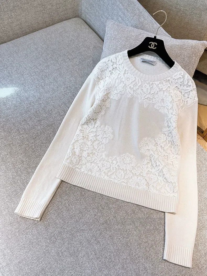 Valentino Valentino Lace cashmere sweater Size S / US 4 / IT 40 - 1 Thumbnail