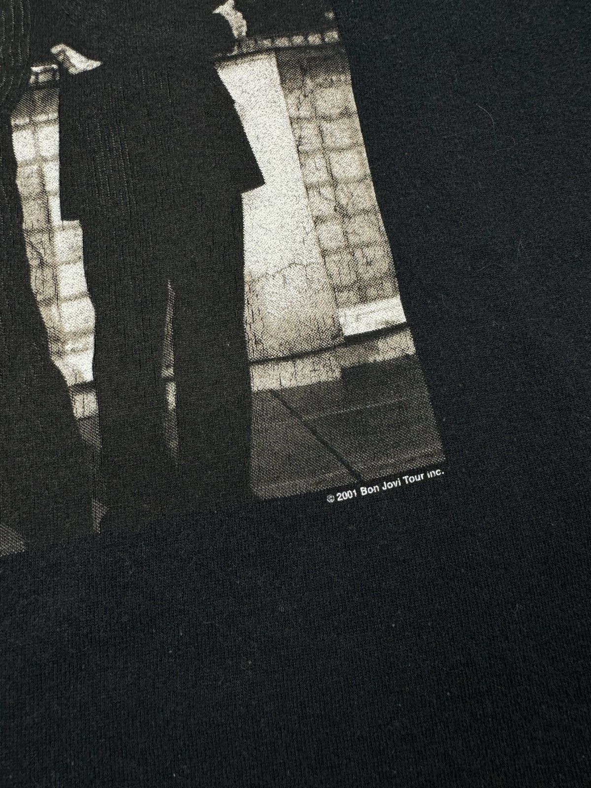Band Tees 2001 Faded Bon Jovi One Wild Night World Tour T-Shirt Size US L / EU 52-54 / 3 - 4 Thumbnail