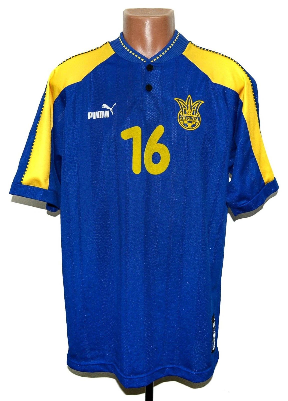 Puma UKRAINE 1998/2000 AWAY FOOTBALL SHIRT #16 SIZE XL ADULT Size US XL / EU 56 / 4 - 1 Thumbnail