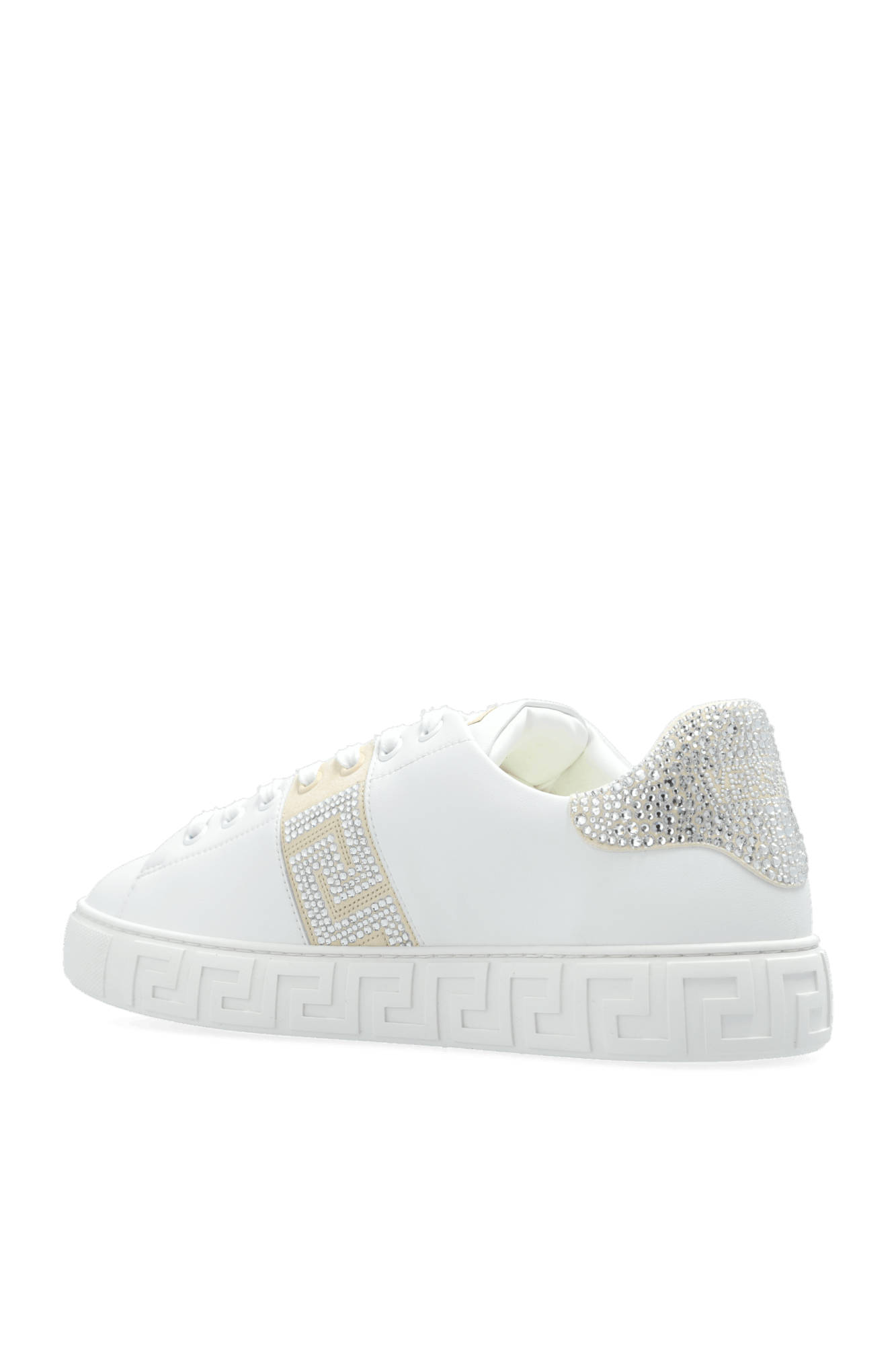 Versace o1s22i1n1024 Greca Crystal Sneakers in White Size US 6 / IT 36 - 5 Thumbnail