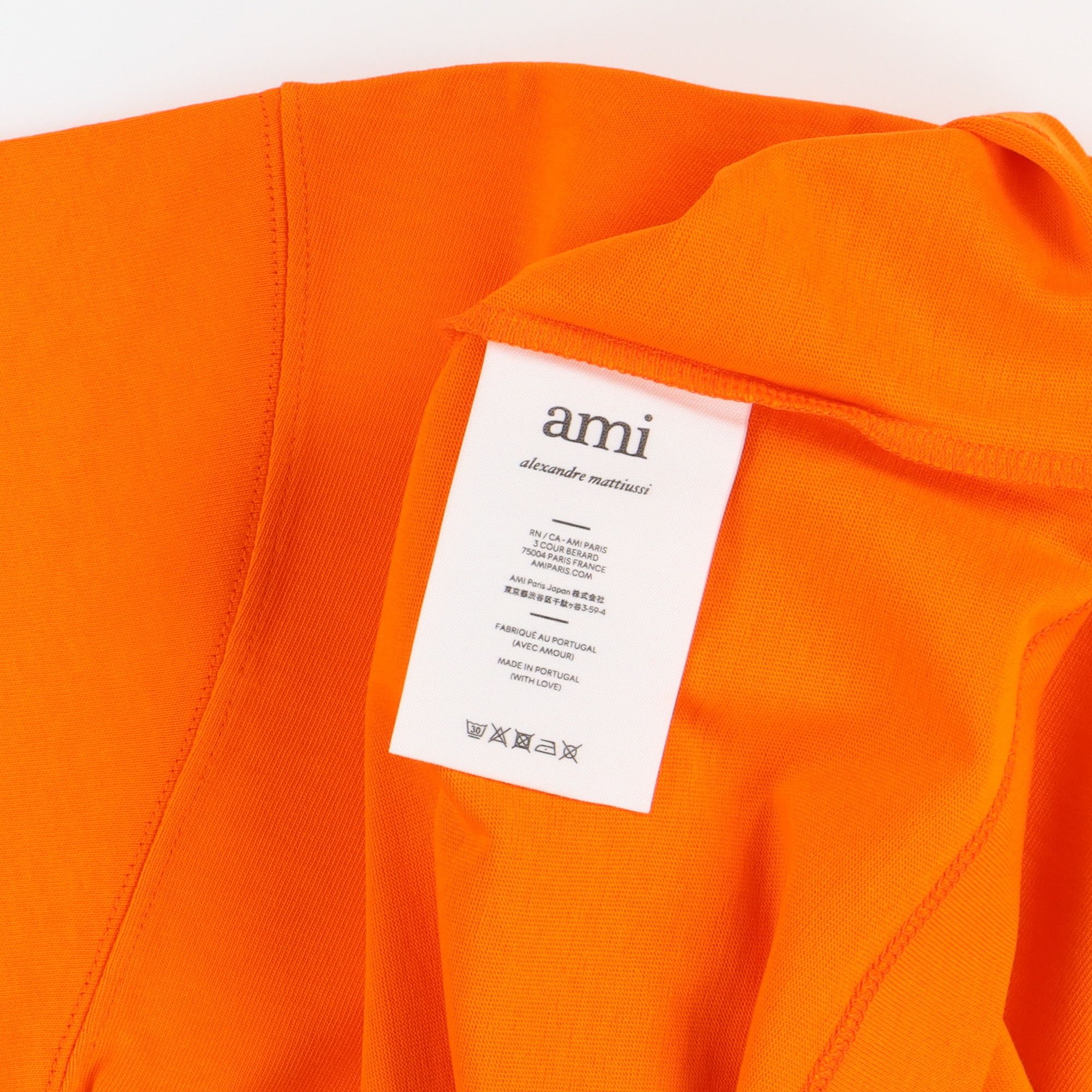 AMI Orange Ami De Couer Logo Oversized T-Shirt Size XS / US 0-2 / IT 36-38 - 6 Thumbnail
