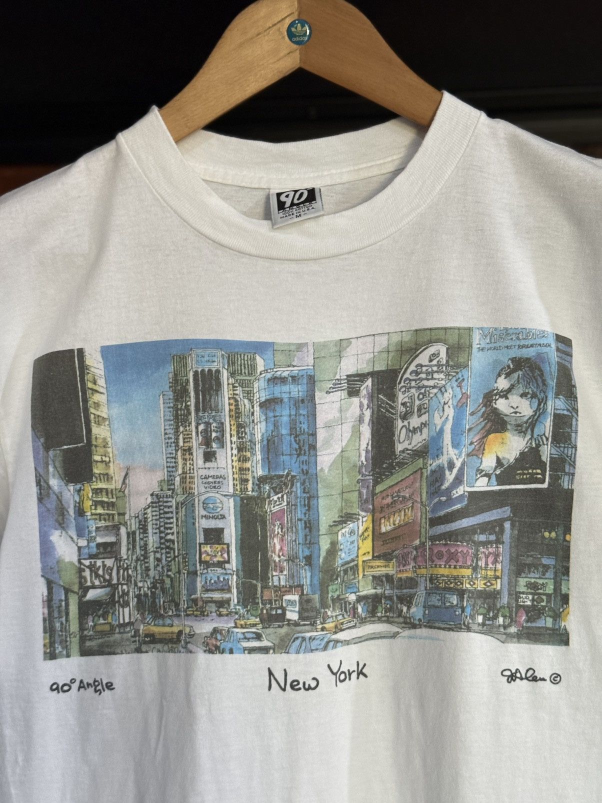 Vintage Vintage Art 90 Angle New York Miserables Single Stitches Tee Size US M / EU 48-50 / 2 - 2 Thumbnail