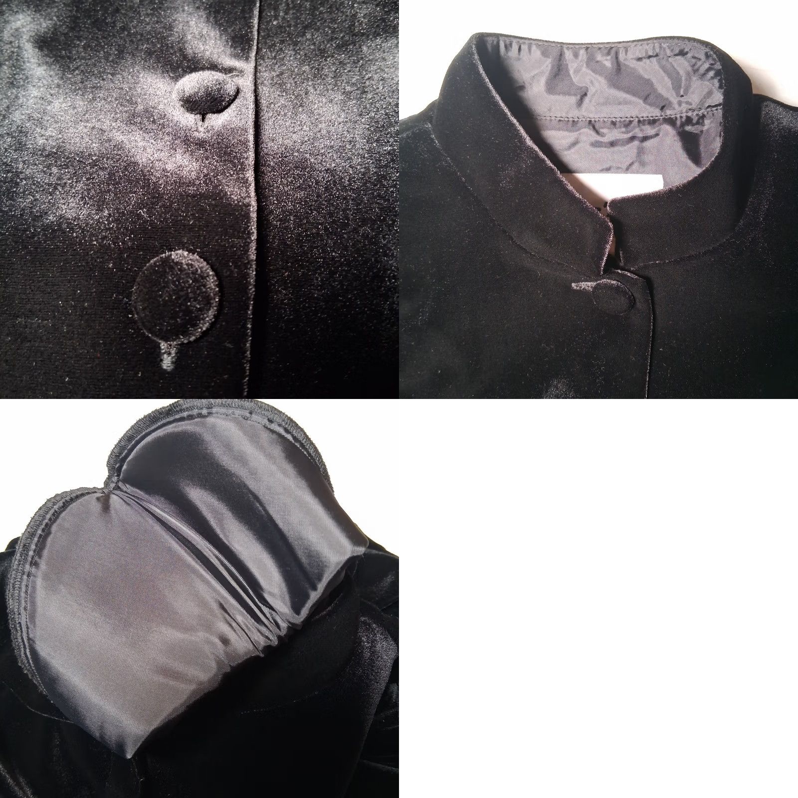 Velour VINTAGE Another Thyme Dress Shirt Black Velour 1990s 90s Whimsigoth Button Size 10 Womens Size L / US 10 / IT 46 - 9 Thumbnail