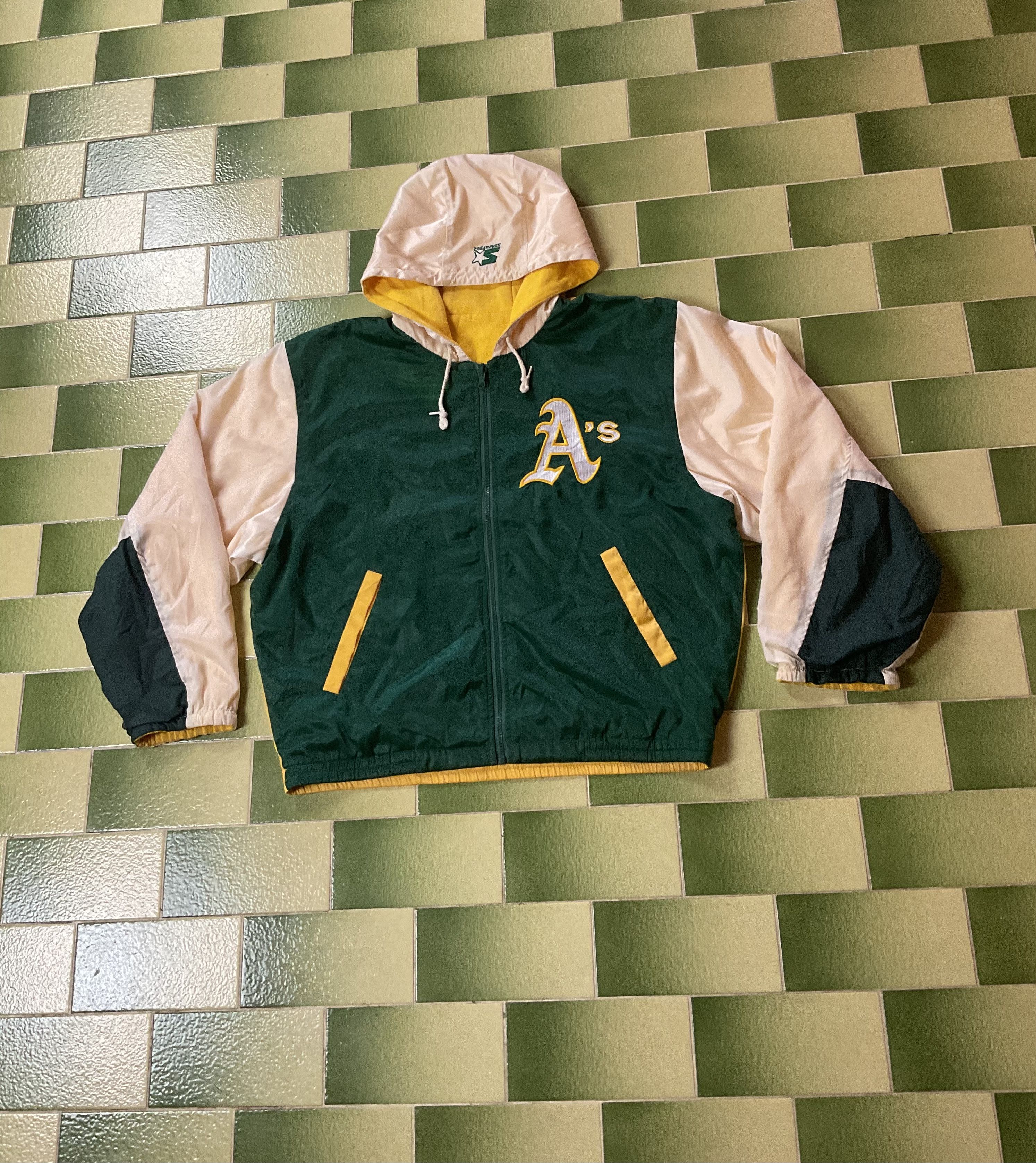 Reversible MLB Oakland Athletics Hoodie Jacket Stitched