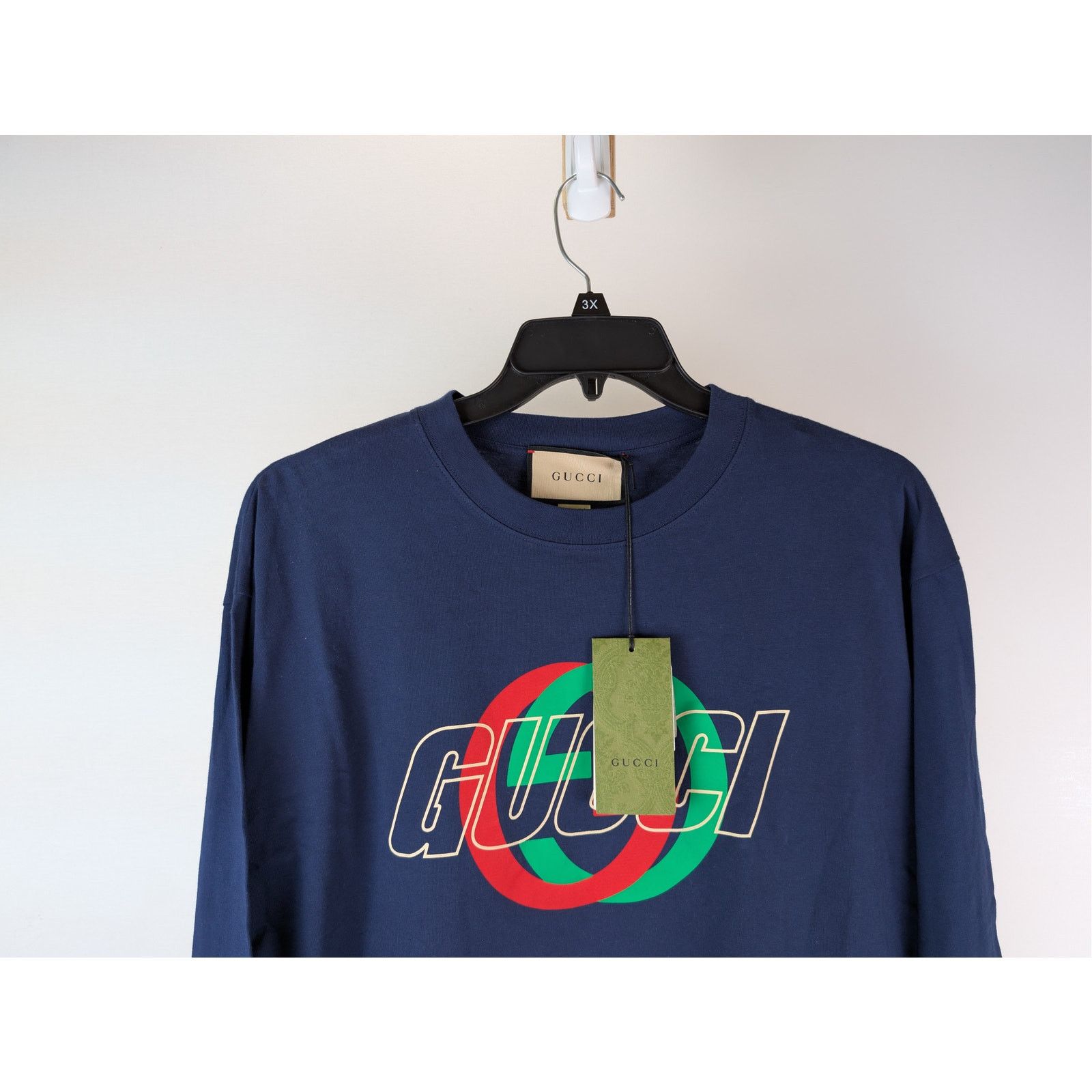Gucci o1rshd1 Long Sleeve T-Shirt Cotton Jersey in Inchiostro/MC Size US XXL / EU 58 / 5 - 2 Thumbnail