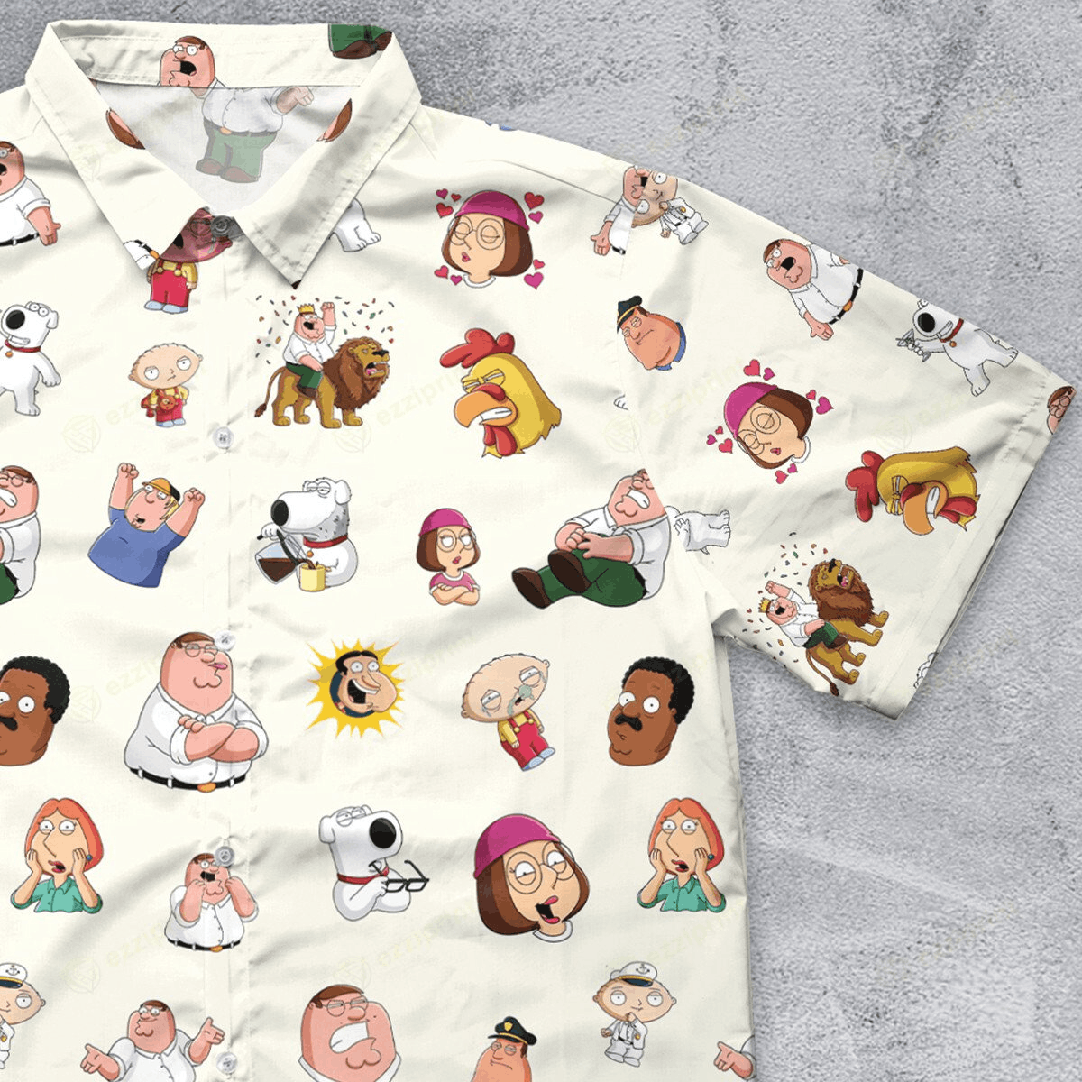 The Unbranded Brand Family Guy Characters Button Down Shirt Size US M / EU 48-50 / 2 - 1 Thumbnail