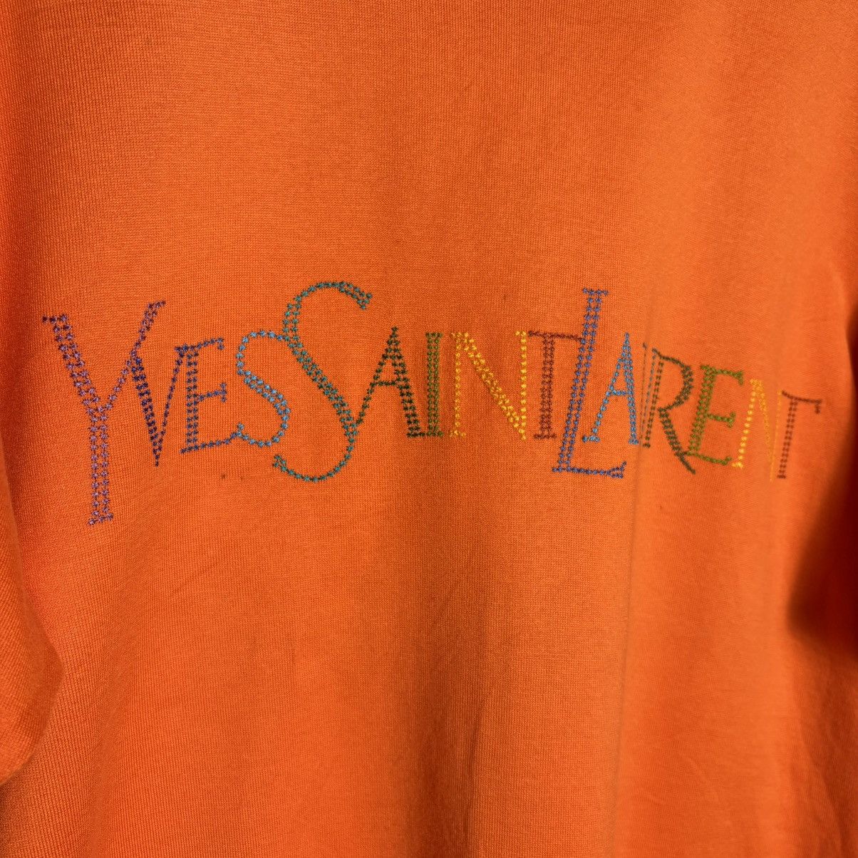 Yves Saint Laurent Yves Saint Laurent YSL Logo Short Sleeve Knit Sweatshirt Size US M / EU 48-50 / 2 - 4 Thumbnail