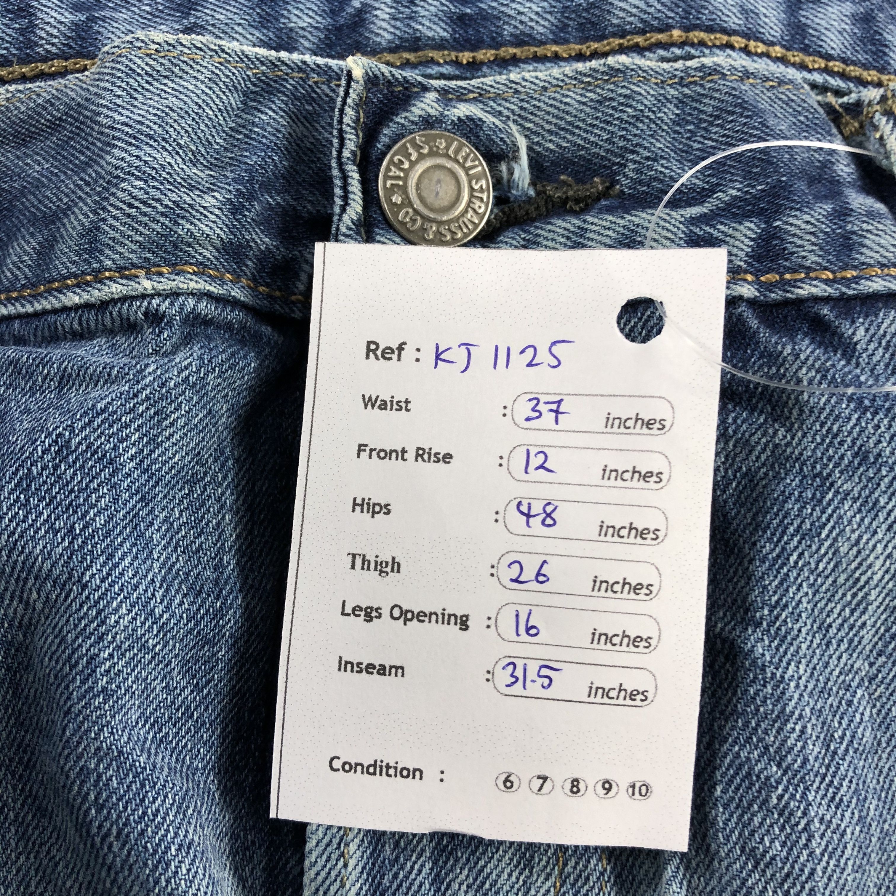 Levi's Levis 501 Jeans Blue Wash Denim KJ1125 Size US 36 / EU 52 - 16 Thumbnail