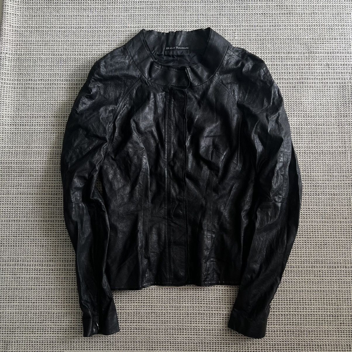 Olivier Theyskens Olivier Theyskens Leather Cropped Moto Jacket Size M / US 6-8 / IT 42-44 - 1 Thumbnail