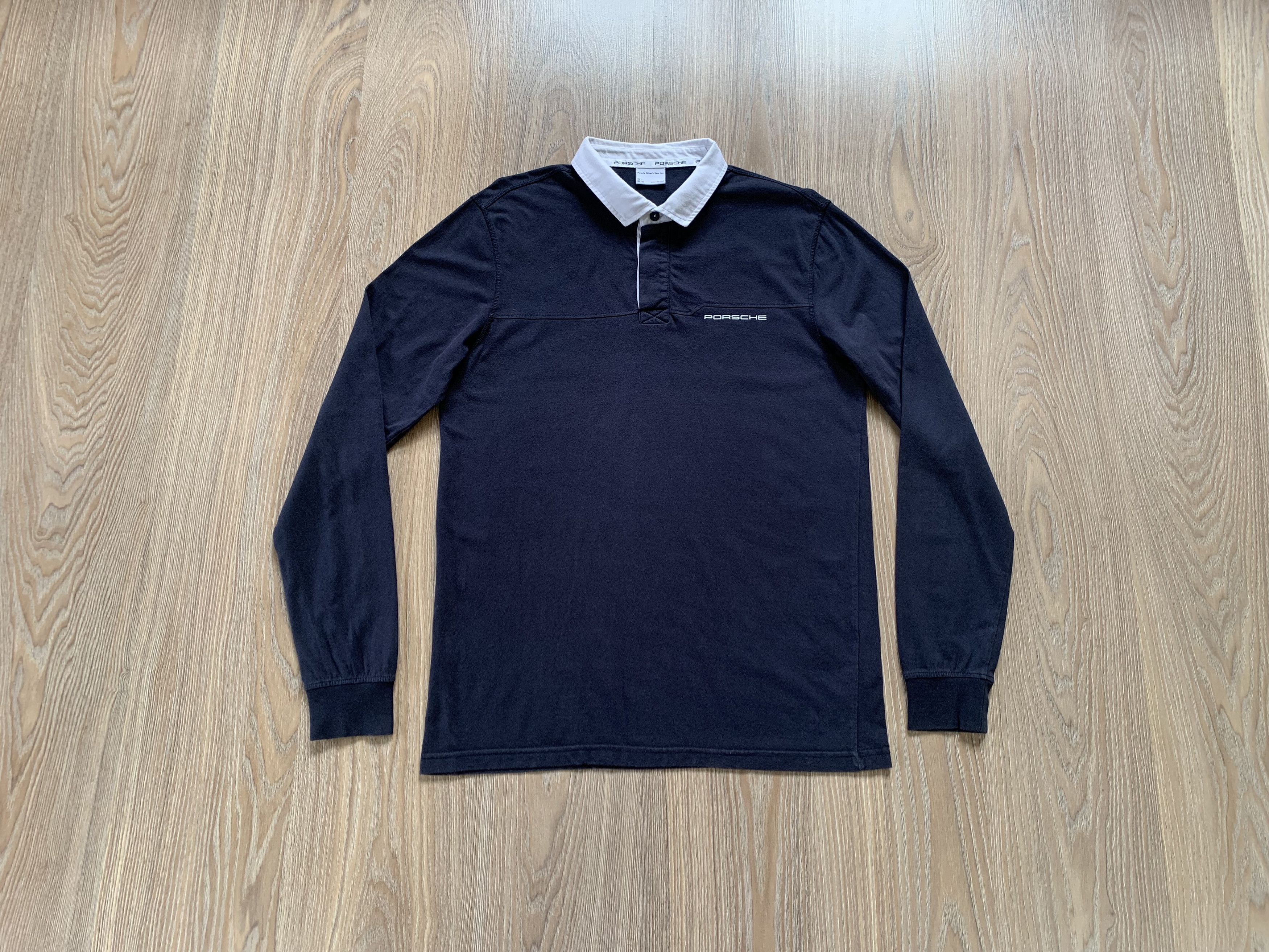 Porsche Design Porsche Navy Blue Long Sleeve Cotton Polo Size US M / EU 48-50 / 2 - 1 Thumbnail