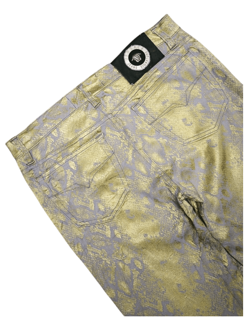 Versace Rare VERSACE bronze metallic barocco borcate pants Size 27" / US 4 / IT 40 - 3 Thumbnail
