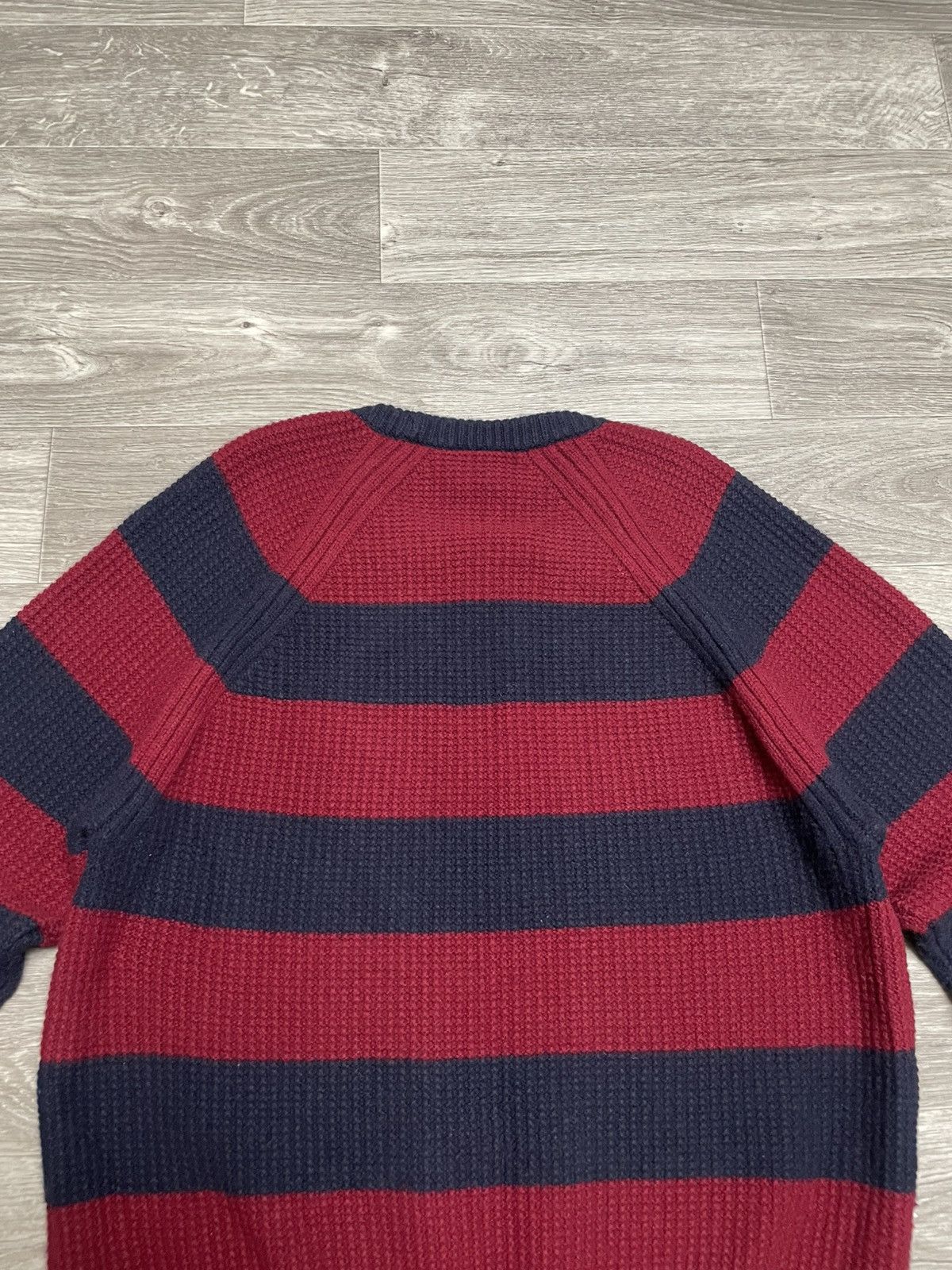 Lacoste Vintage Lacoste LIVE Blue/Burgundy Striped Knit Wool Sweater Size US L / EU 52-54 / 3 - 12 Thumbnail